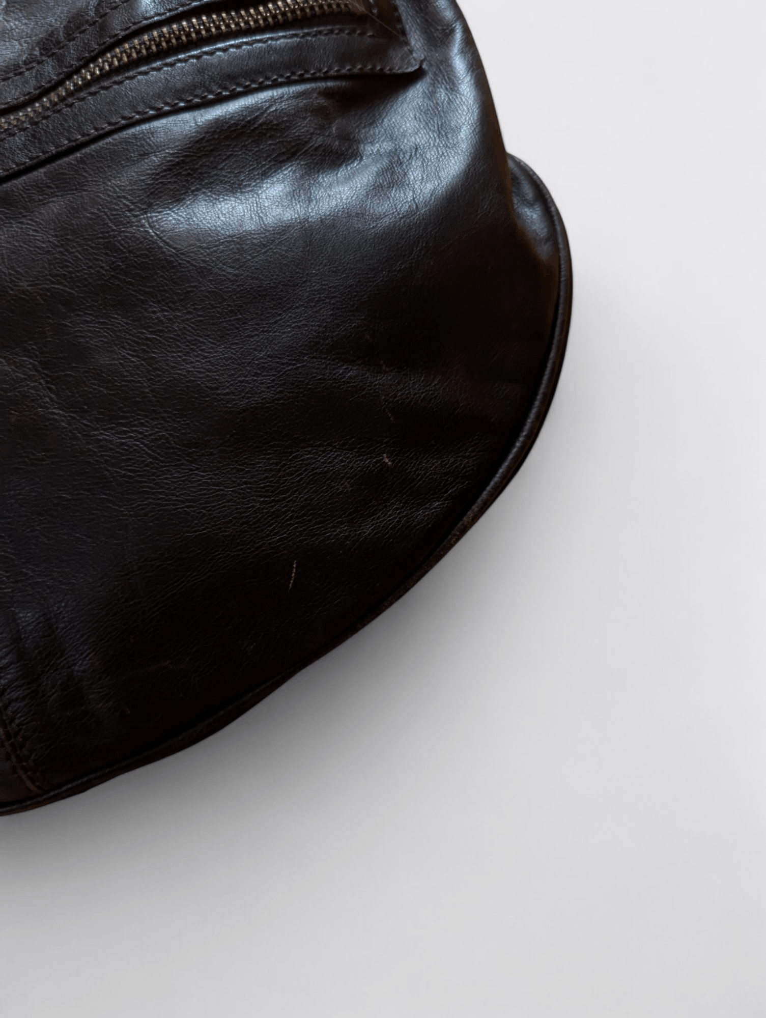 Fendissime Brown Leather Vintage Hobo Shoulder Bag