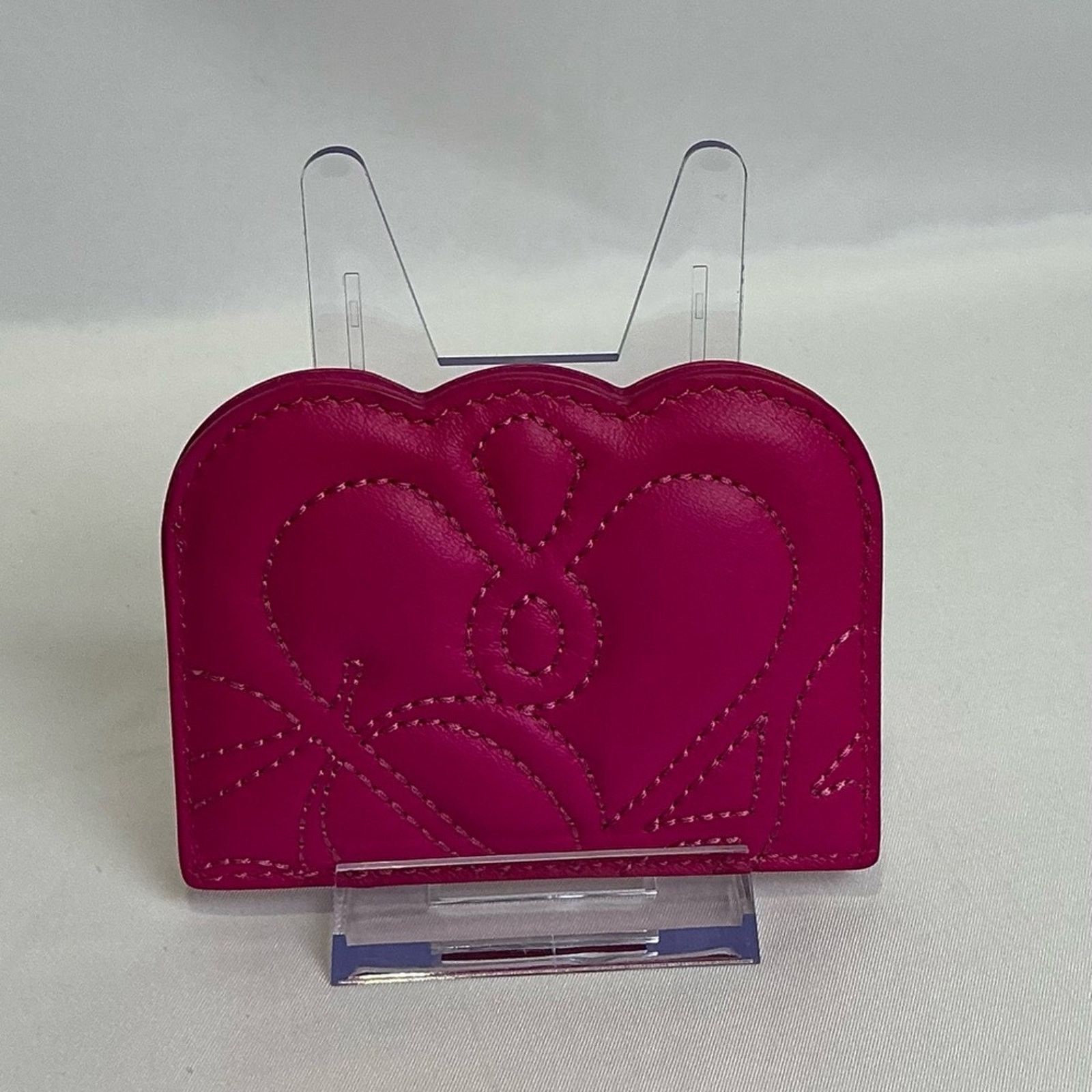 Alexander McQueen Alexander McQueen Seal Logo Card Holder in Fuchsia New Size ONE SIZE - 2 Thumbnail