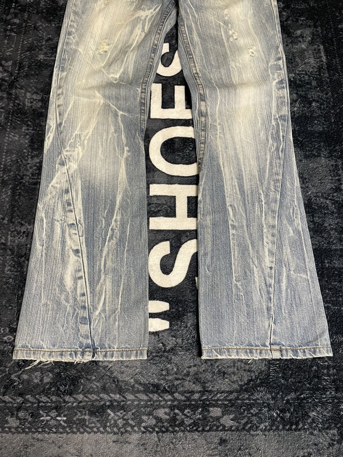 Japanese Brand Signal Point Twisted Leg Thunder Washed Denim Size US 30 / EU 46 - 2 Thumbnail