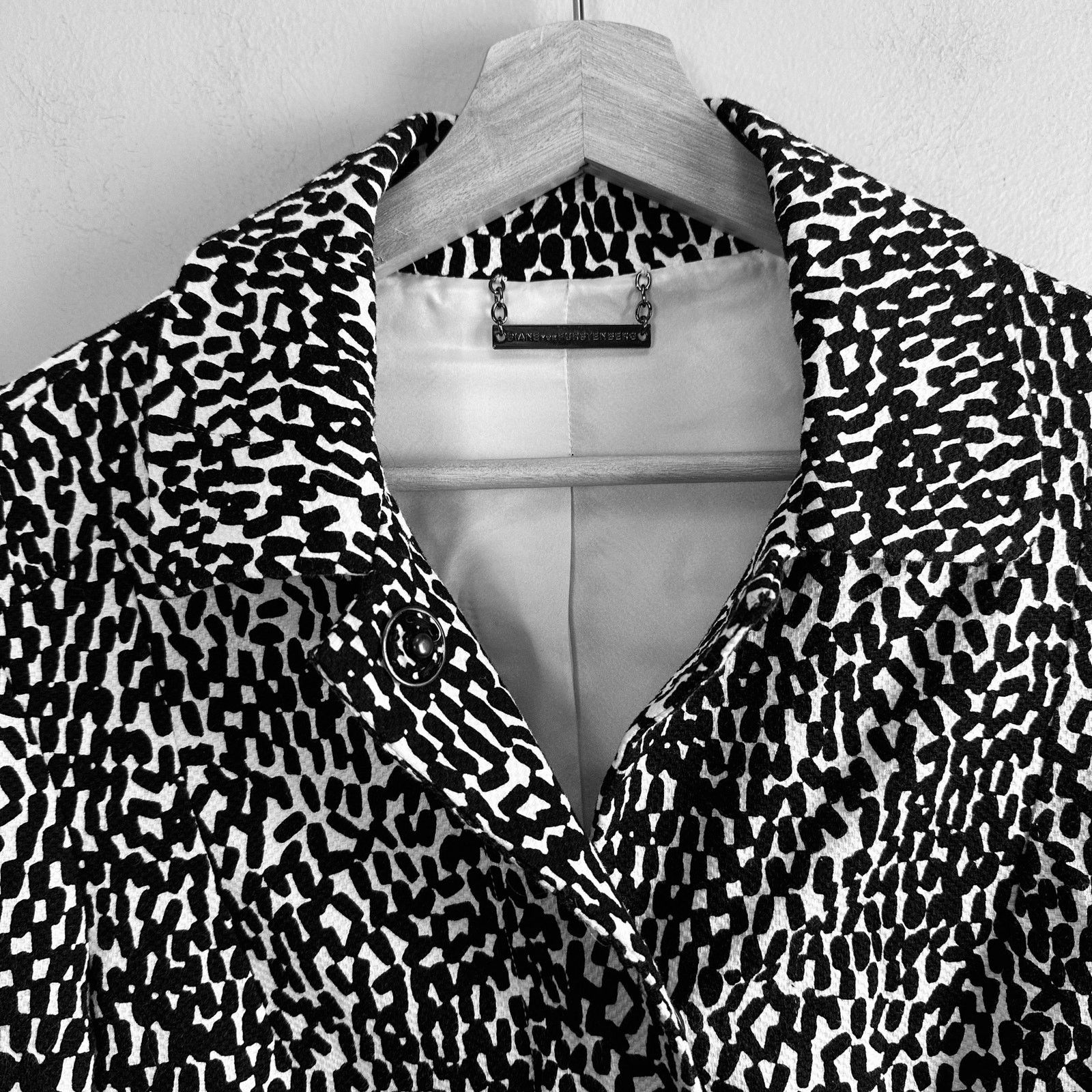 Diane von Furstenberg Diane Von Fursternburg Black White Lennon Belt Trench Coat 6 Size M / US 6-8 / IT 42-44 - 4 Thumbnail