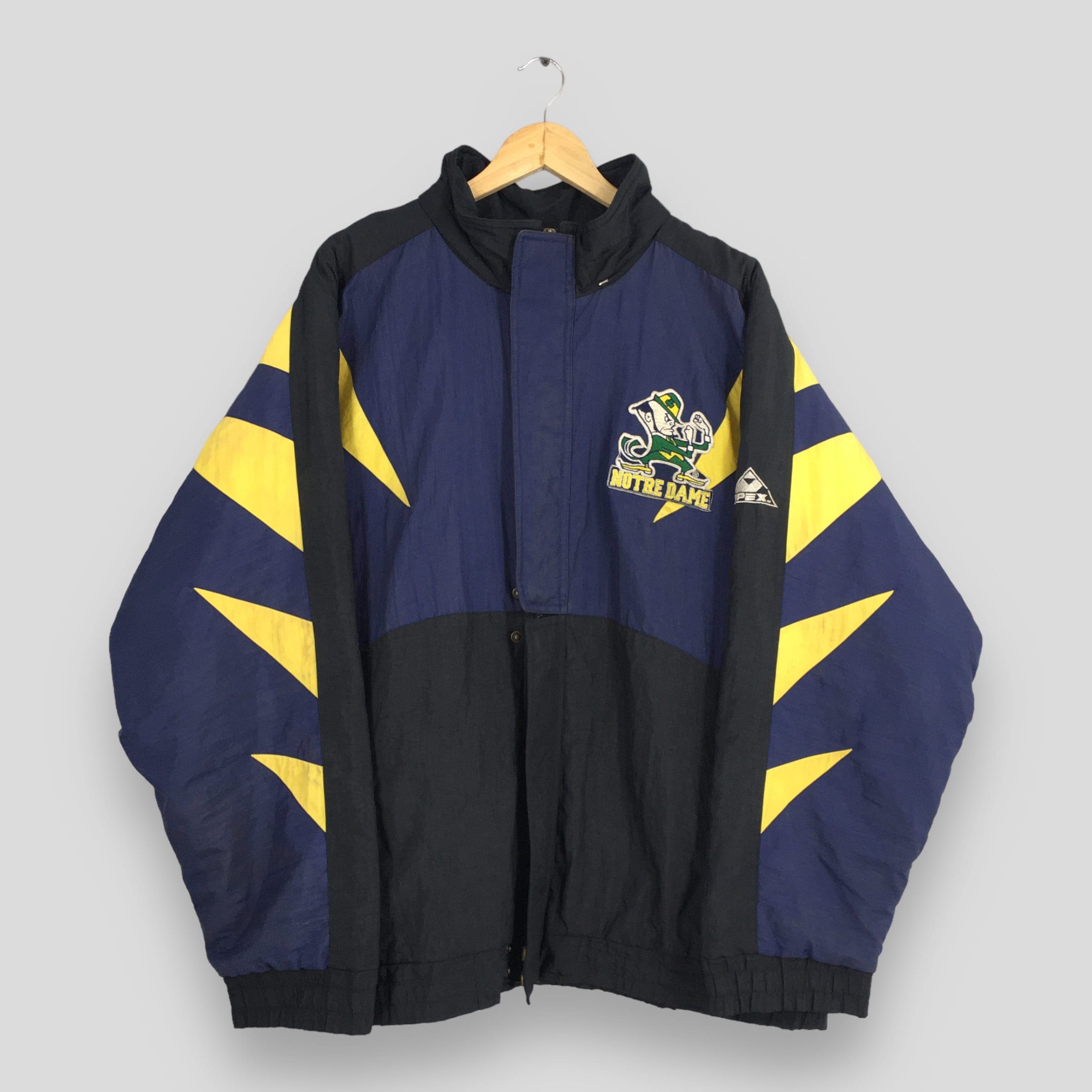 image of American College x Apex One Vintage 90's Notre Dame Fighting Irish Nd NCAA Jacket XL in Blue/Yellow