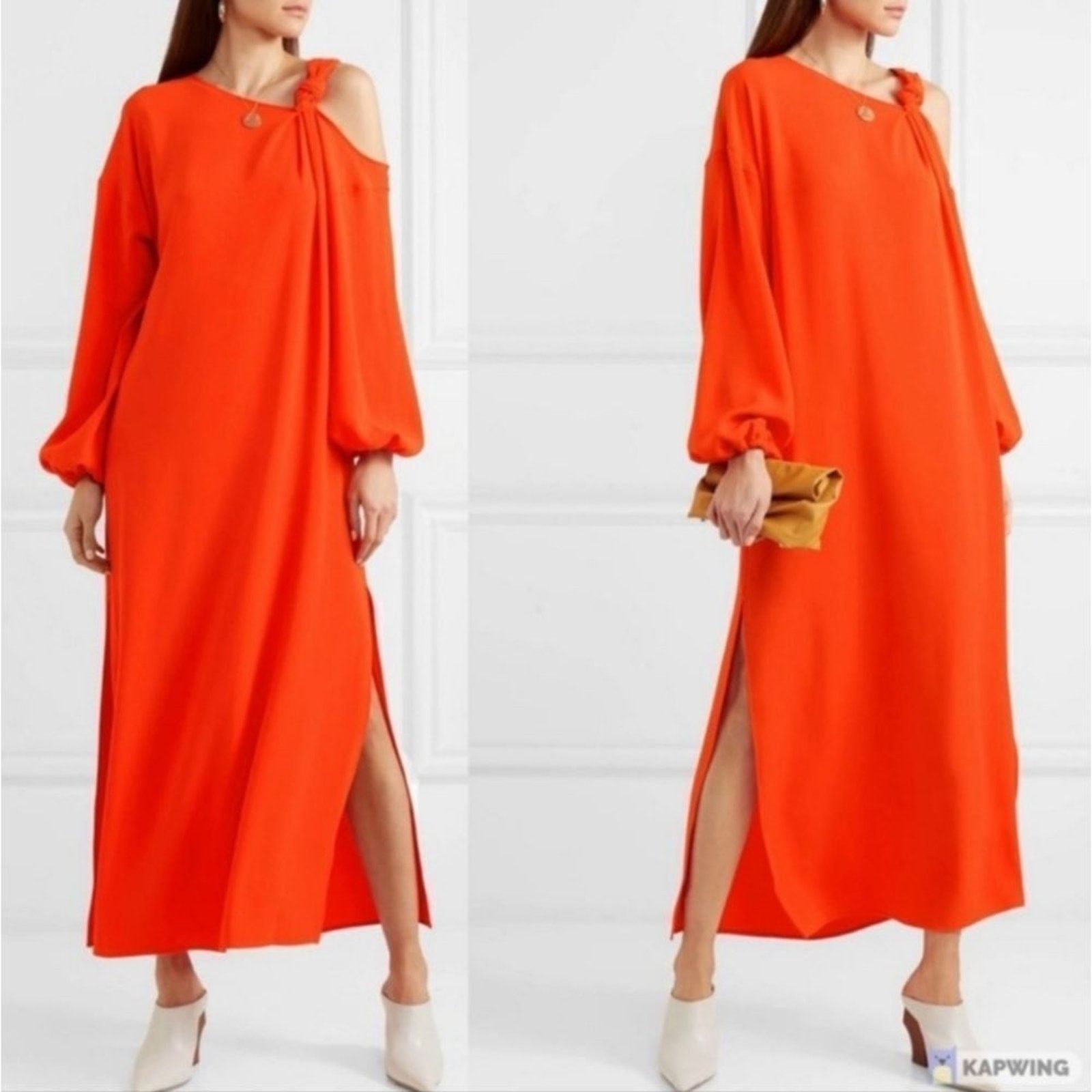 Elizabeth and James Elizabeth and James Tangerine Shontae Grecian Maxi Gown Sz 4 Size S / US 4 / IT 40 - 1 Thumbnail
