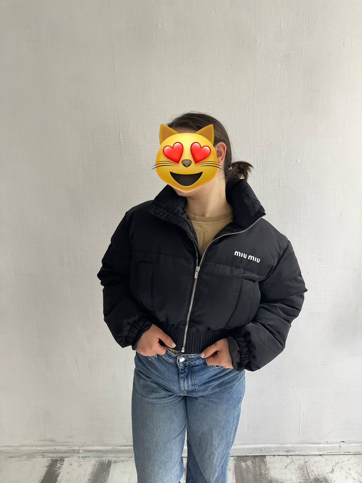 Miu Miu Miu Miu Women Black Cropped Down Puffer Jacket Bomber Zip Size XS / US 0-2 / IT 36-38 - 3 Thumbnail