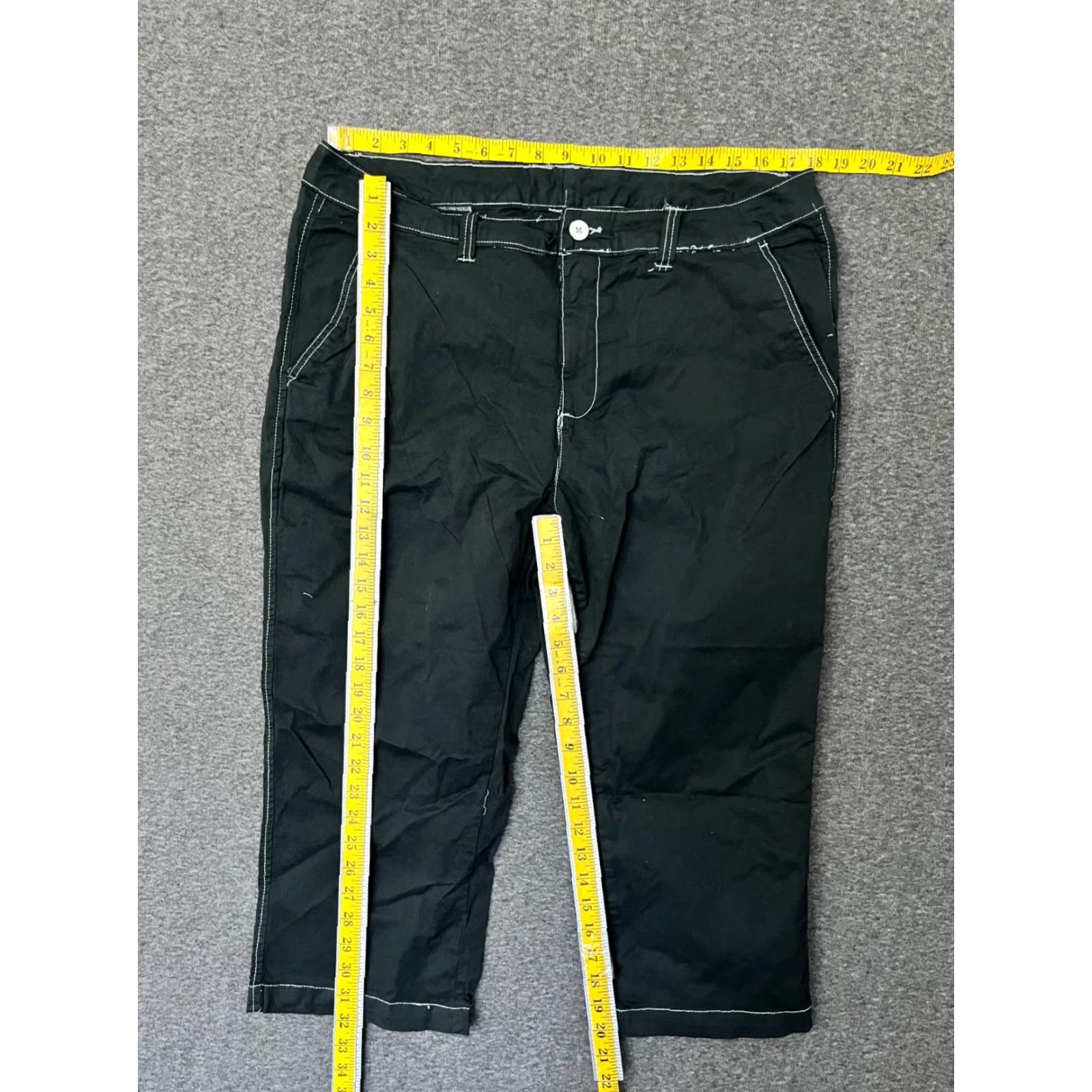 Vintage Unbranded Capri Pants Black 20W Cotton Blend Spandex Capris Women Plus Size 42" / US 20 - 4 Thumbnail