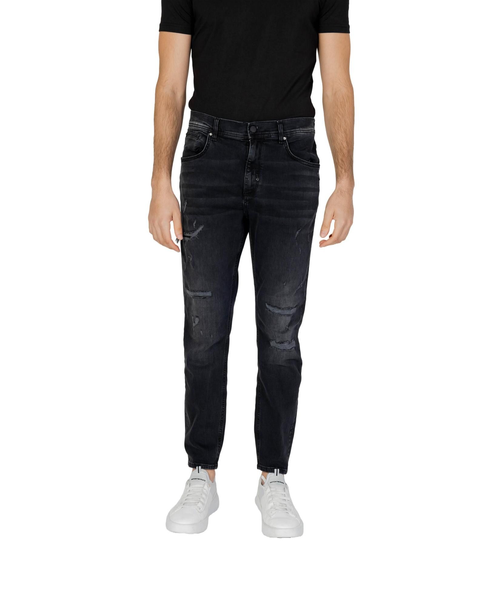image of Antony Morato Cotton Jeans With Zip And Button Fastening in Black, Men's (Size 34)