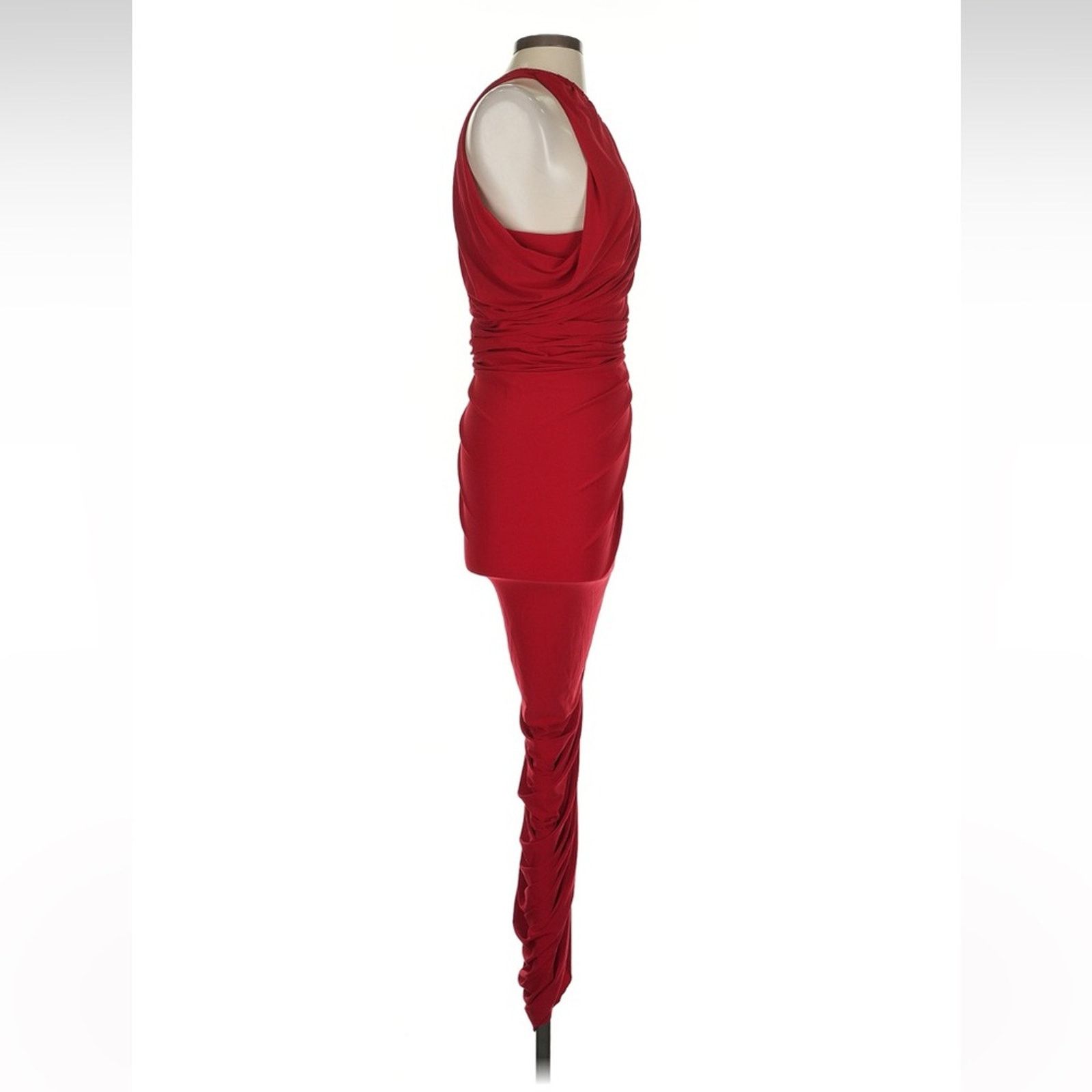 Norma Kamali Norma Kamali Diane Gown - Size XS - Red Ruched One-Shoulder Size XS / US 0-2 / IT 36-38 - 6 Thumbnail