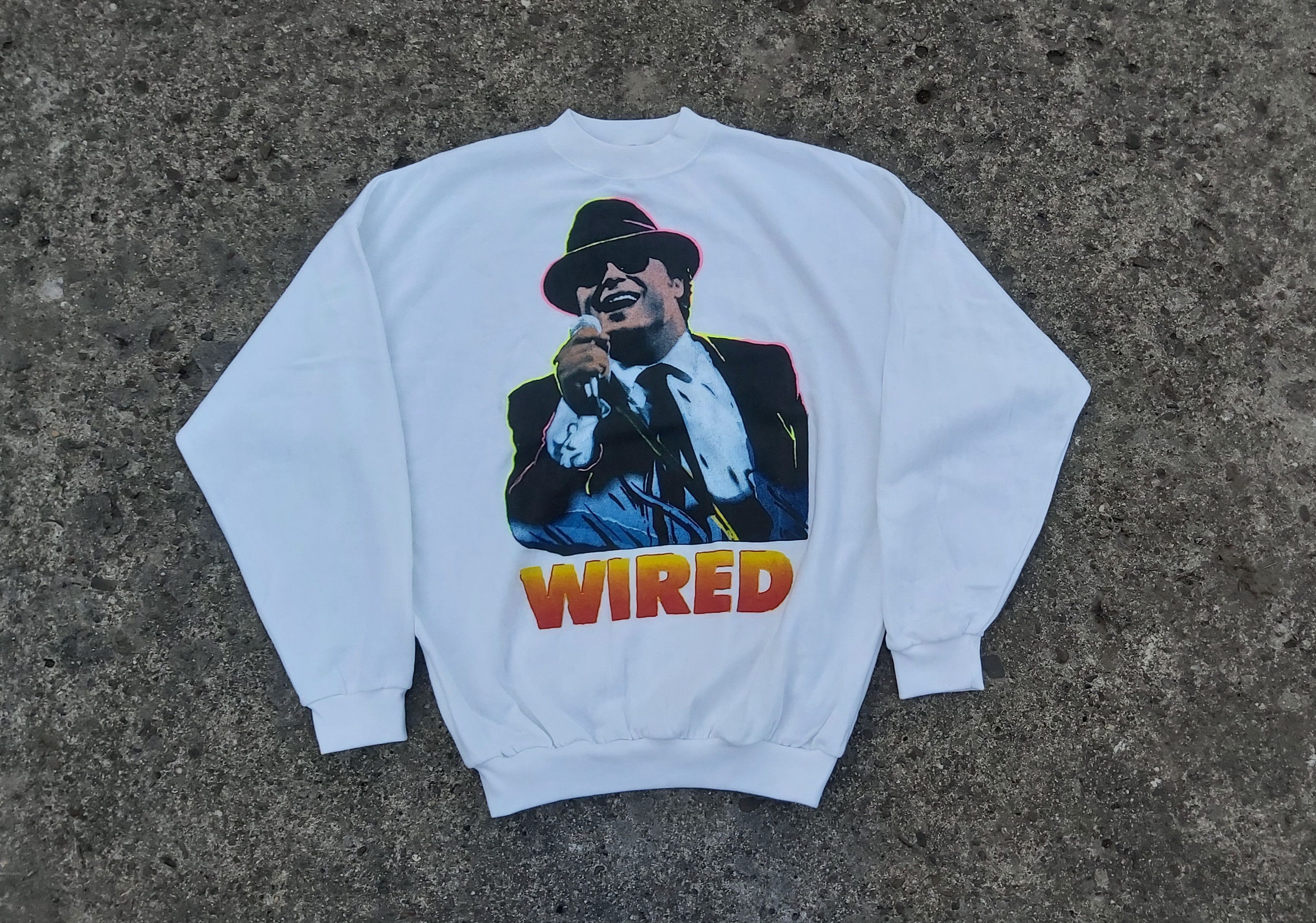 Vintage 1989 WIRED Vintage Sweatshirt John Belushi Big Logo M - L Size US M / EU 48-50 / 2 - 2 Thumbnail