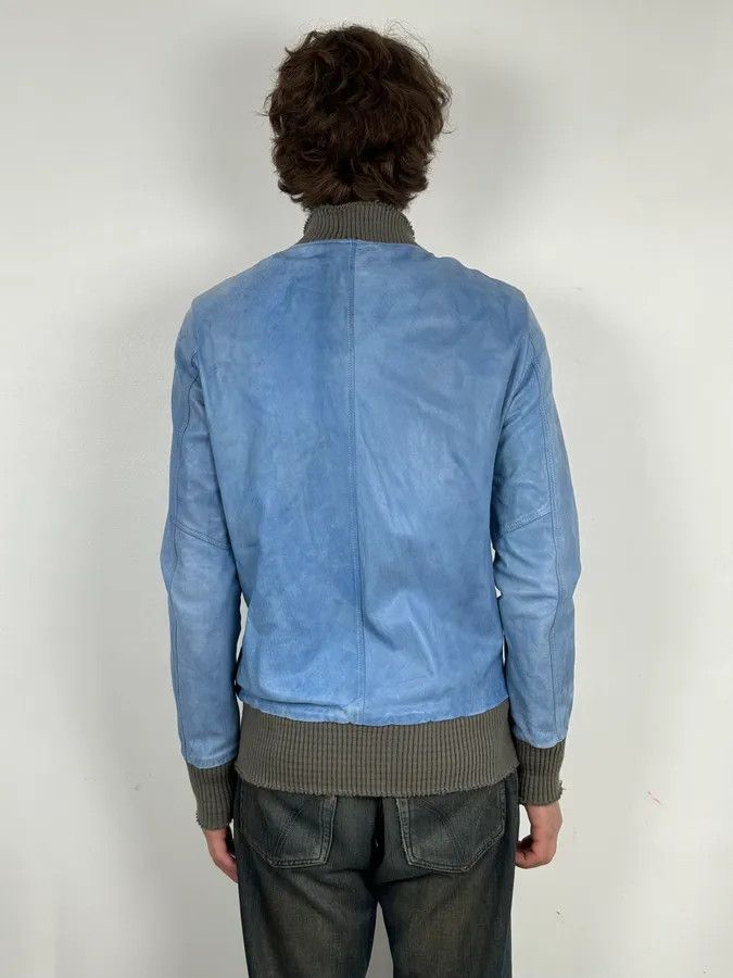 Giorgio Brato Giorgio Brato Baby Blue Faded Leather Jacket Size US M / EU 48-50 / 2 - 2 Thumbnail