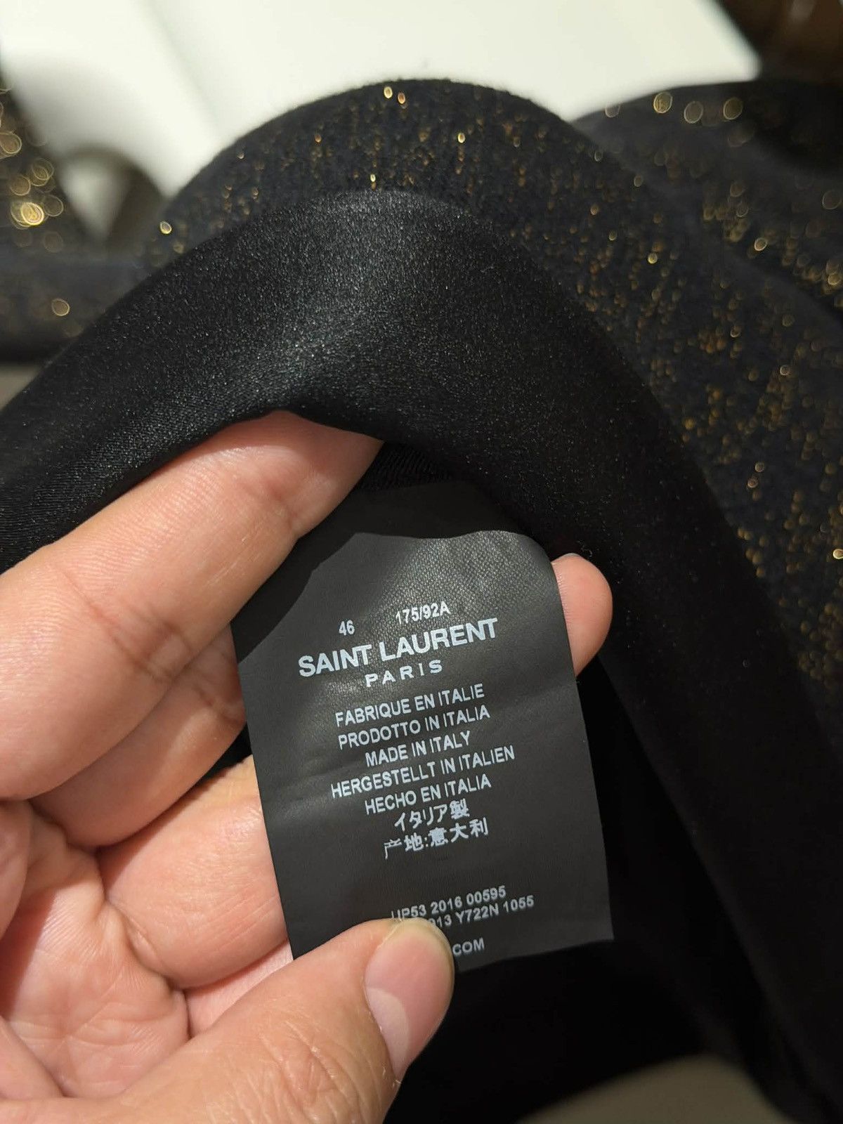 Saint Laurent Paris Hedi Slimane x Saint Laurent Jacquard Tuxedo Size 46 SS2016 Size 46L - 7 Thumbnail