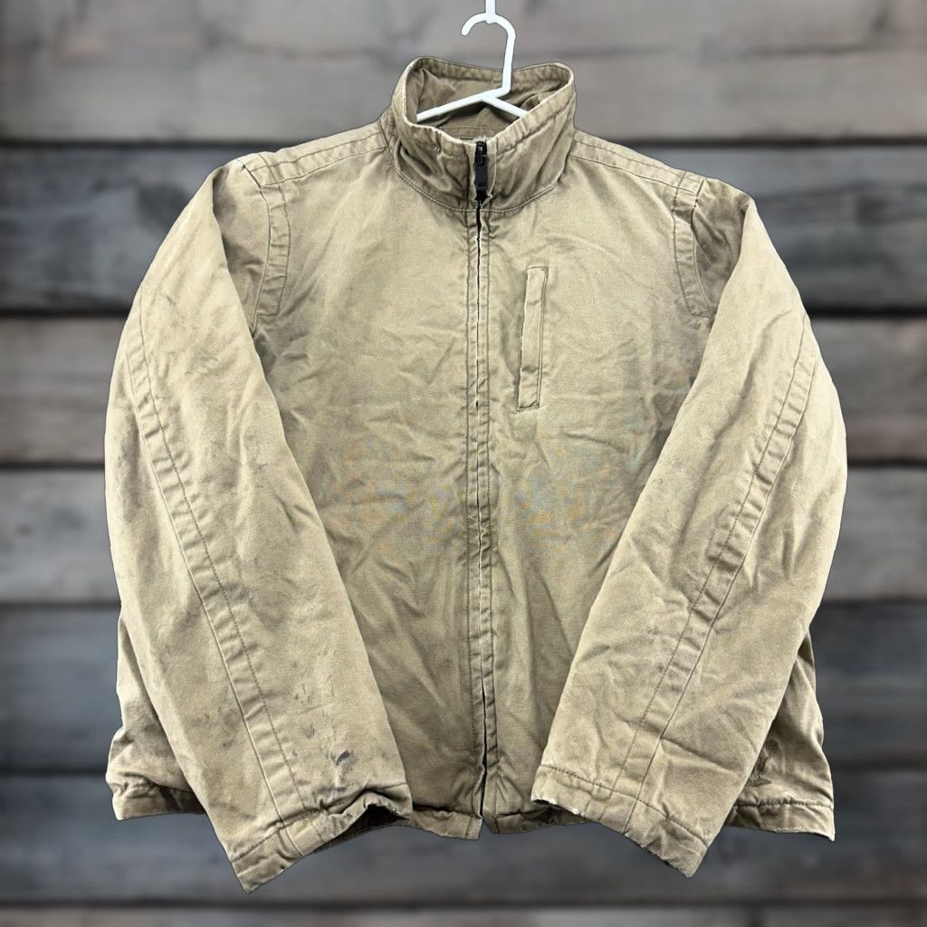 American Eagle Outfitters VINTAGE American Eagle Outfitters Jacket Mens XL Beige Cotton Parka Lined Fleece Grunge Workwear Size US XL / EU 56 / 4 - 1 Thumbnail