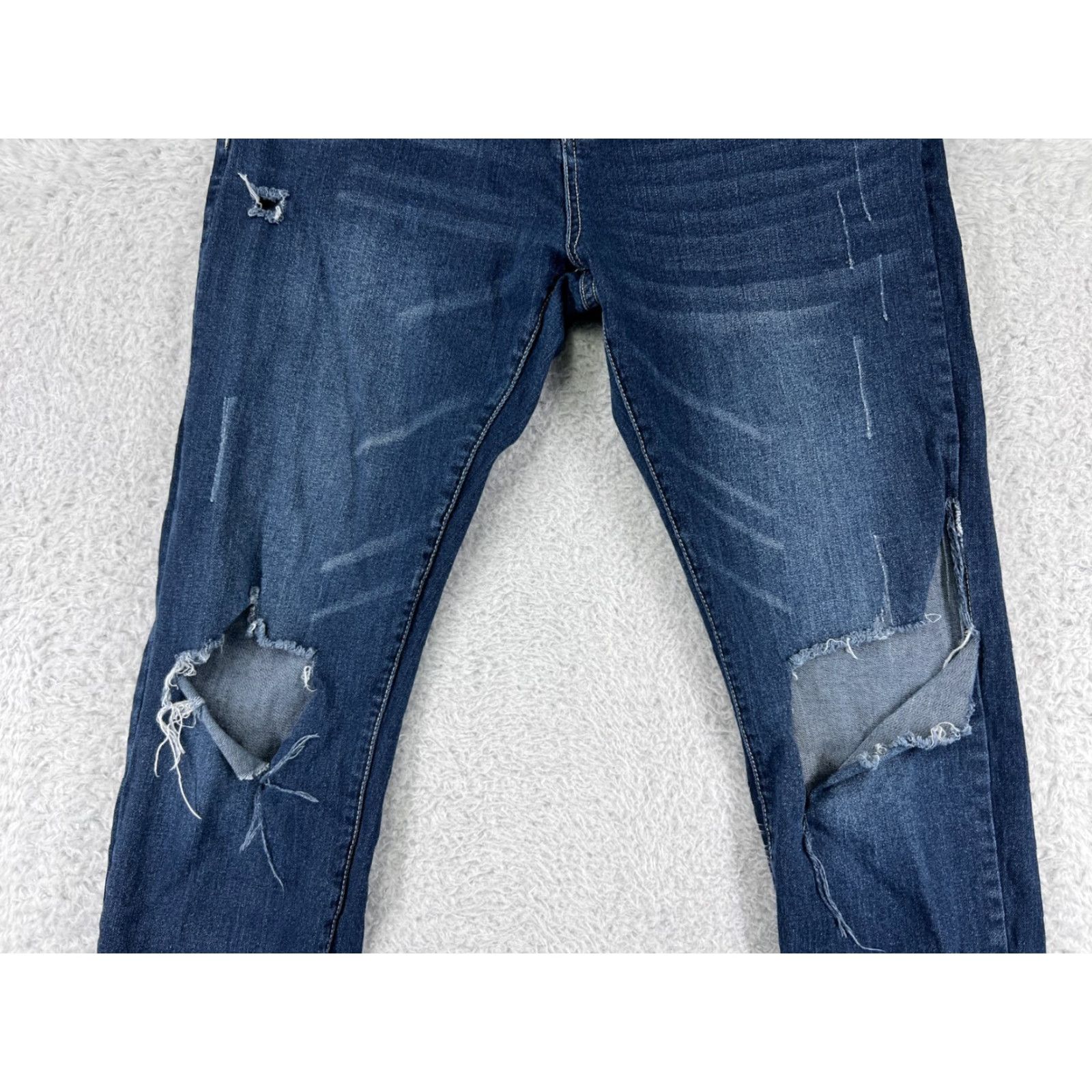Vintage Truth + Theory Women's Jeans 32 Blue Distressed Slim Tapered Stretch Denim Size 24" / US 00 / IT 34 - 6 Thumbnail