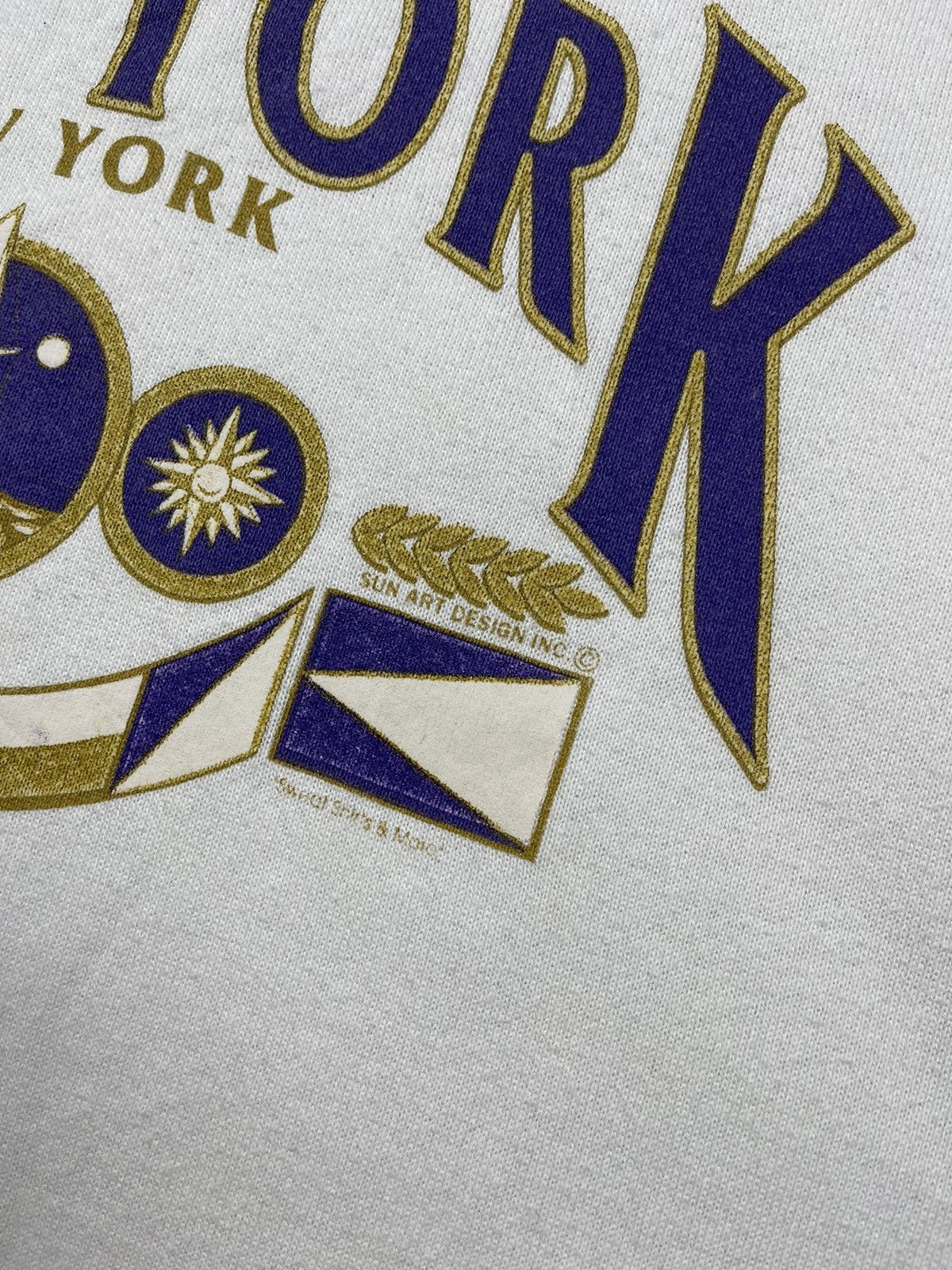 Fruit Of The Loom Vintage 90s Sun Art NEW YORK Both Print Sweatshirts Size US L / EU 52-54 / 3 - 6 Thumbnail