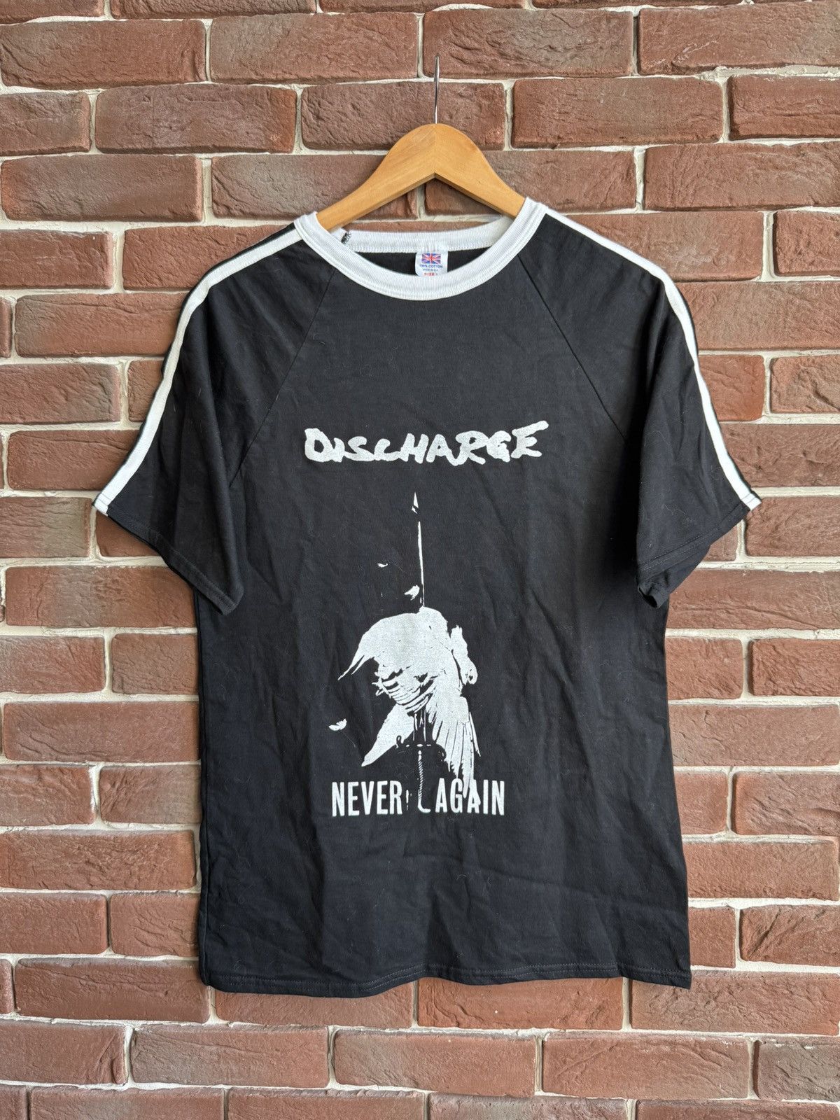 Vintage 90s Rare Discharge Never Again Hardcor Punk Band Tee