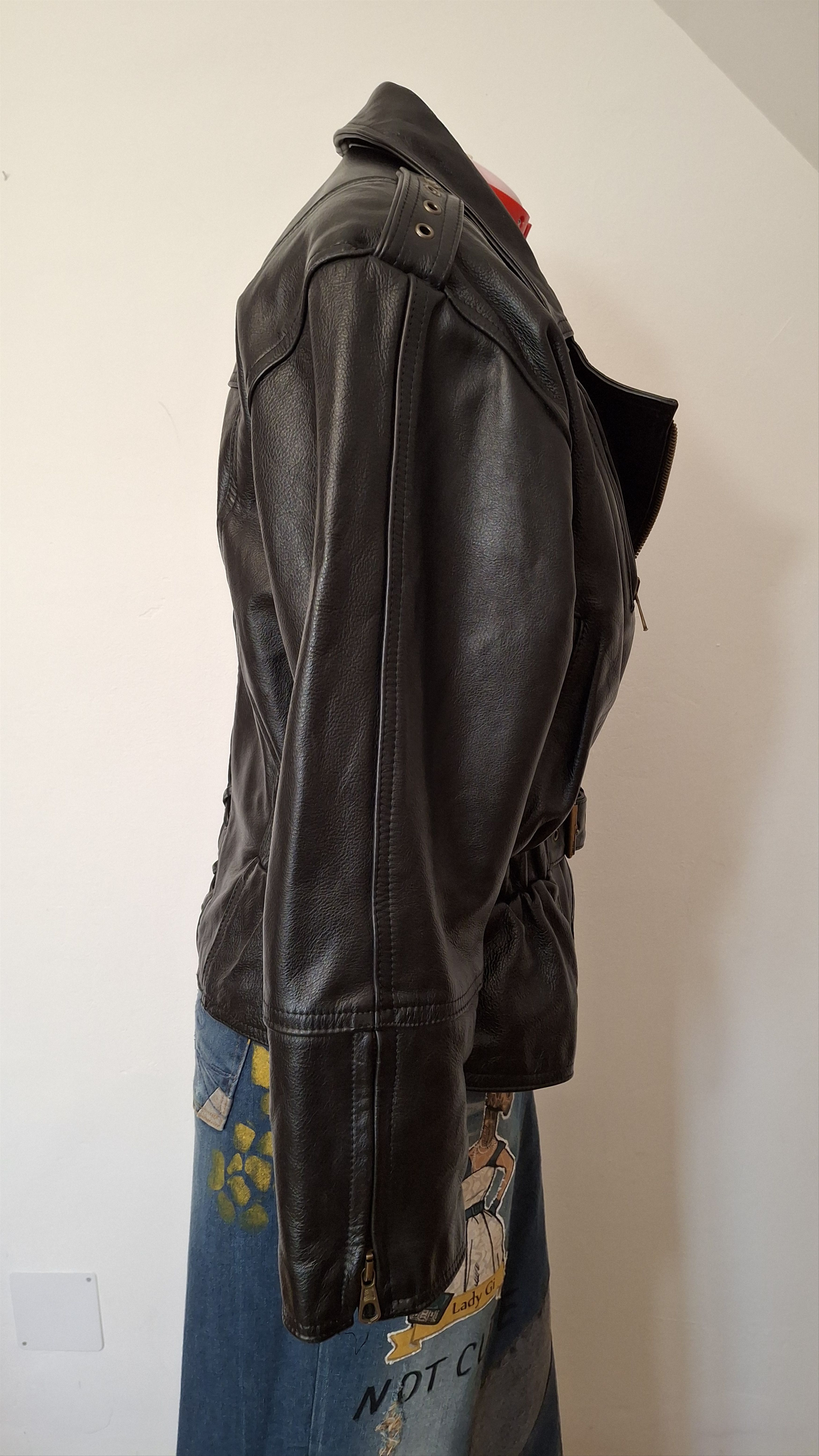 Vintage Vintage Black Leather Moto Jacket Size M / US 6-8 / IT 42-44 - 7 Thumbnail