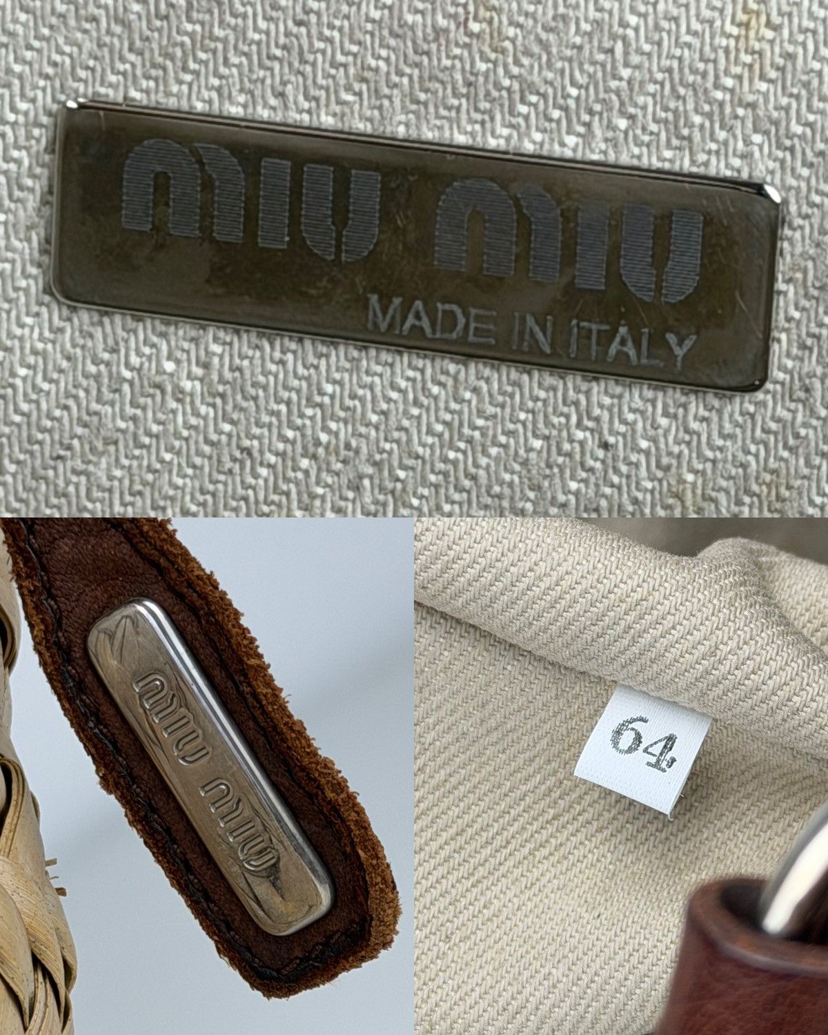Miu Miu Vintage 90s archive miu miu raffia and leather tote bag Size ONE SIZE - 20 Thumbnail