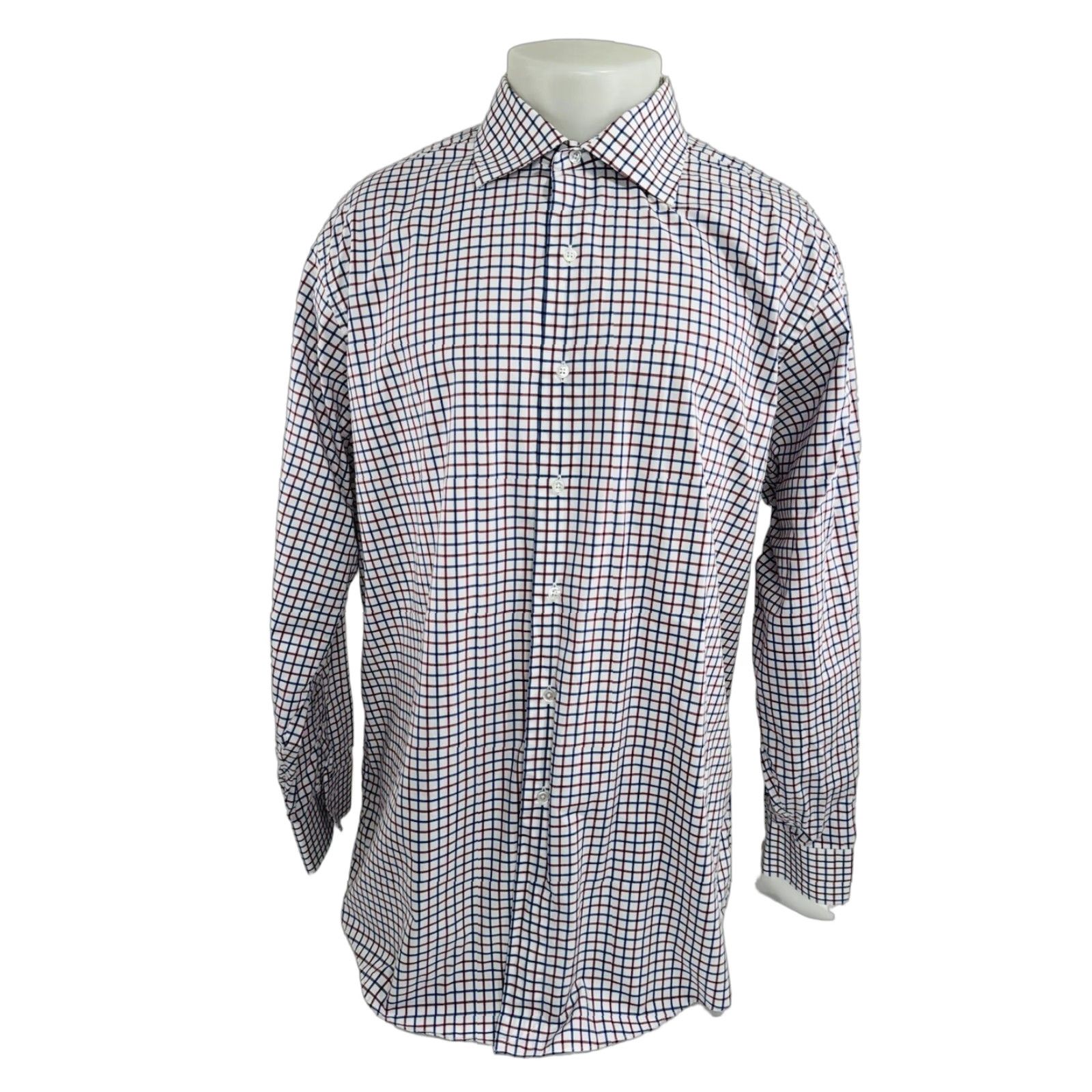 Brooks Brothers Brooks Brothers / Thomas Mason - Plaid Check Shirt 17.5 35 Red White Blue Mens Dress Shirt Size US XXL / EU 58 / 5 - 1 Thumbnail