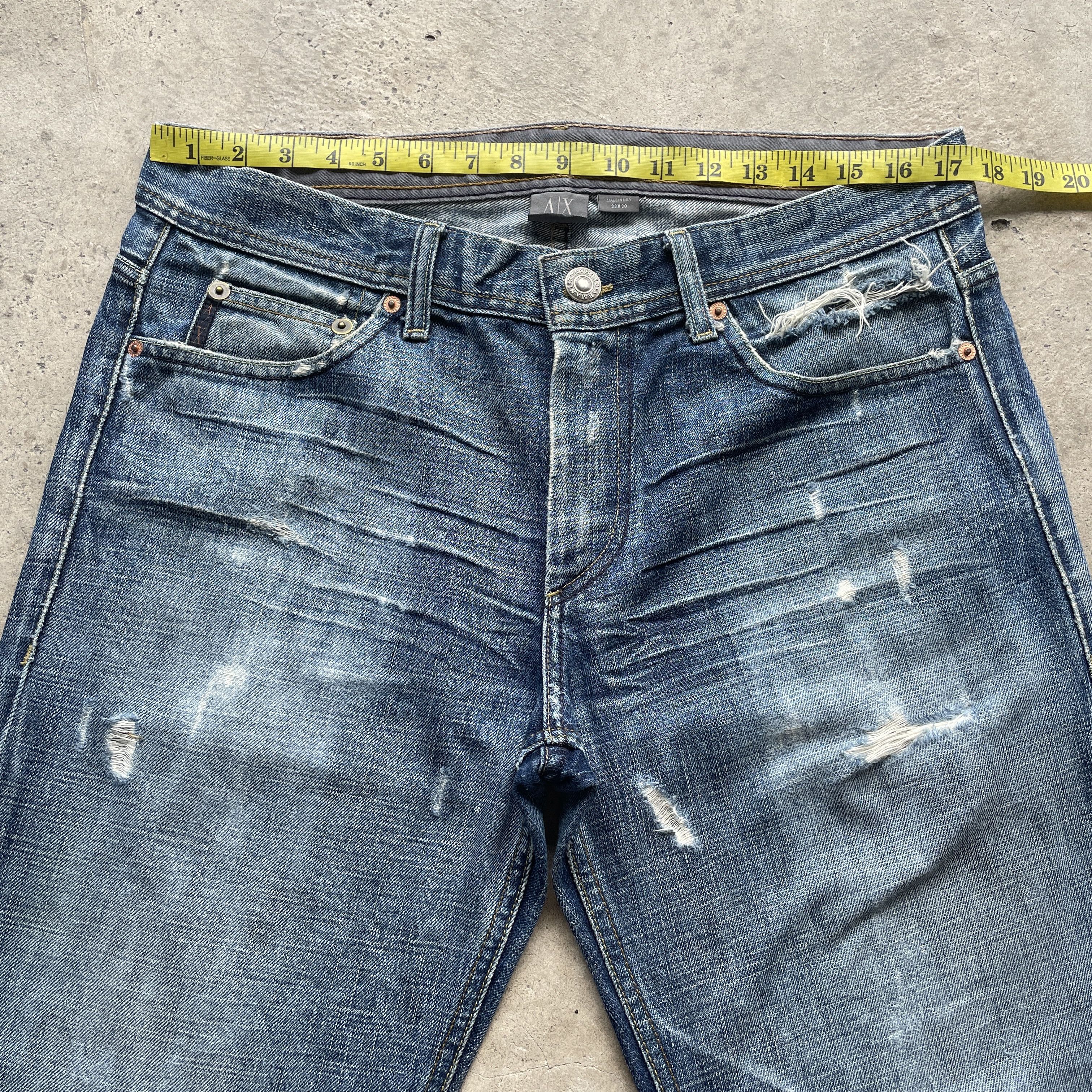 Armani Exchange VINTAGE ARMANI EXCHANGE DISTRESSED JEANS USA FADED PANTS W35 Size US 35 - 6 Thumbnail