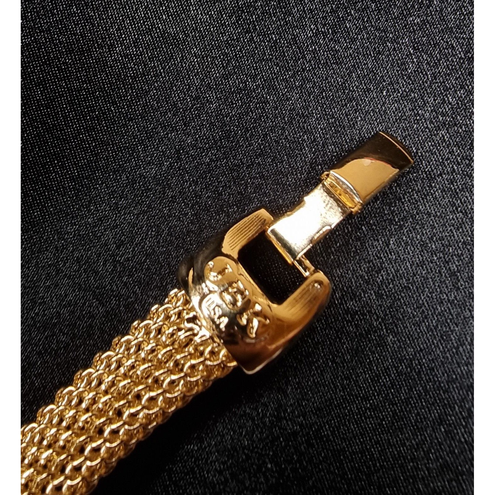 Vintage Vintage JBK Gold-Tone Bracelet With Blue Rhinestone Accents Size ONE SIZE - 6 Thumbnail