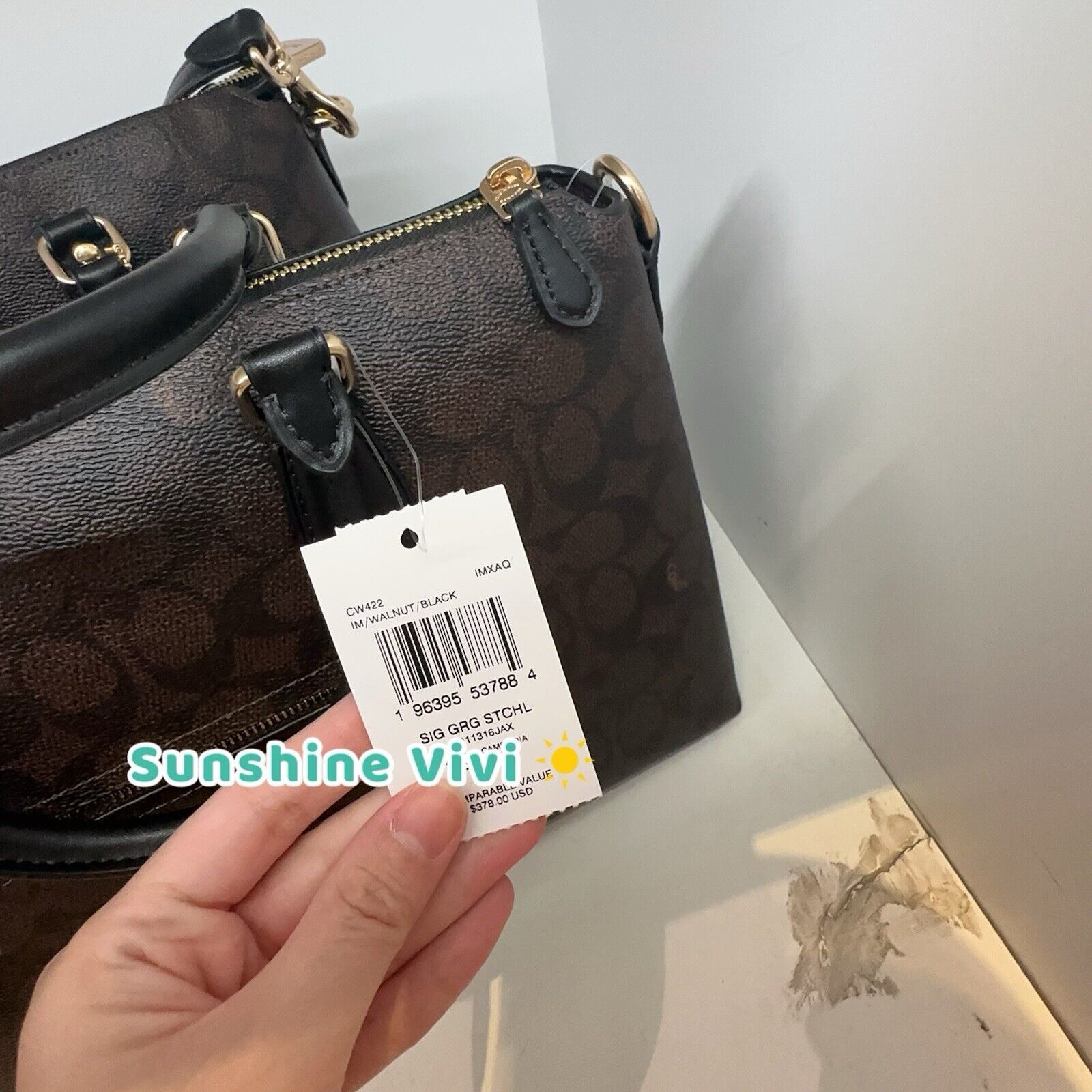 Coach NWT COACH CW422 Georgia Satchel Bag Signature Walnut/Black Size ONE SIZE - 5 Thumbnail