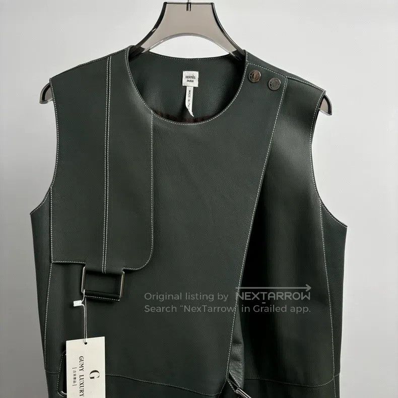 Hermes Hermes Grey Green Leather Vest Size XS / US 0-2 / IT 36-38 - 6 Thumbnail