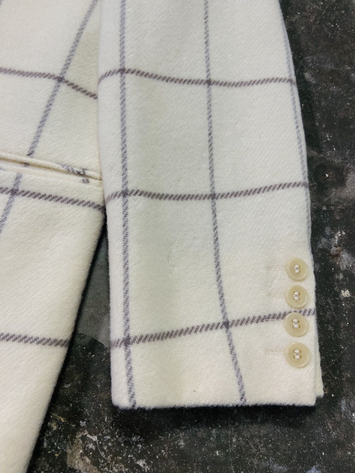 Christian Dior Monsieur Plaid Tartan Wool Blazer (Beige)
