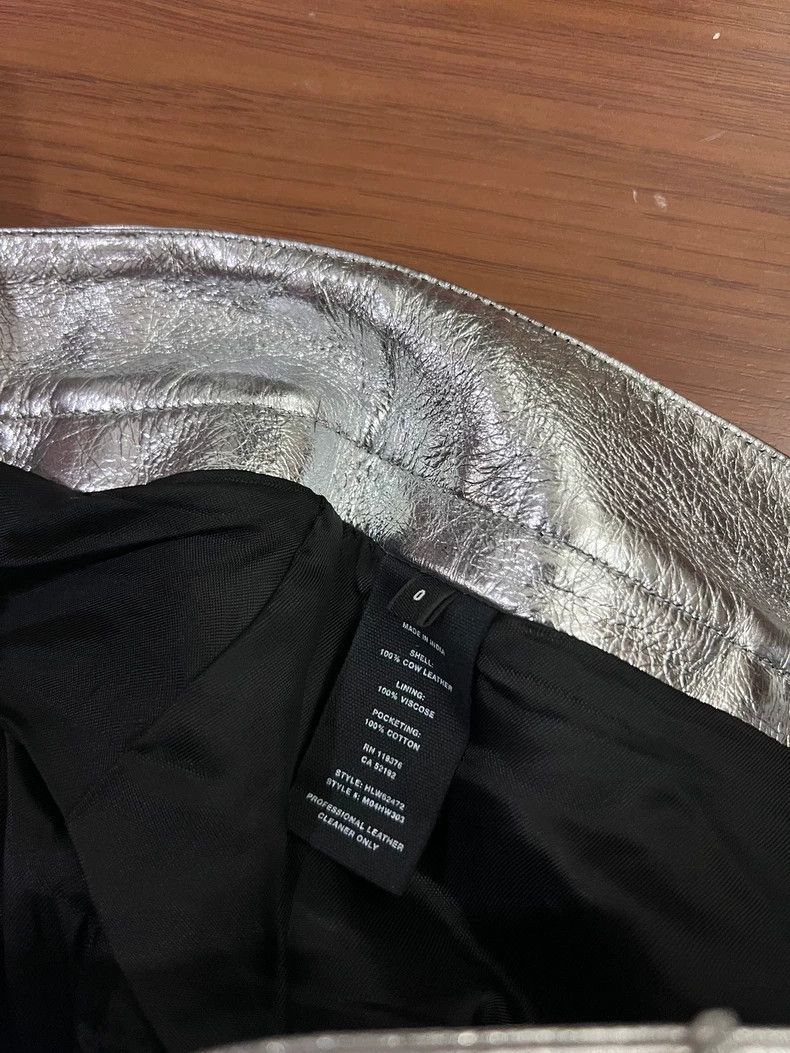 Helmut Lang HELMUT LANG size 0 Silver 100% cowhide skirt with super shi Size 42" / US 20 - 6 Thumbnail