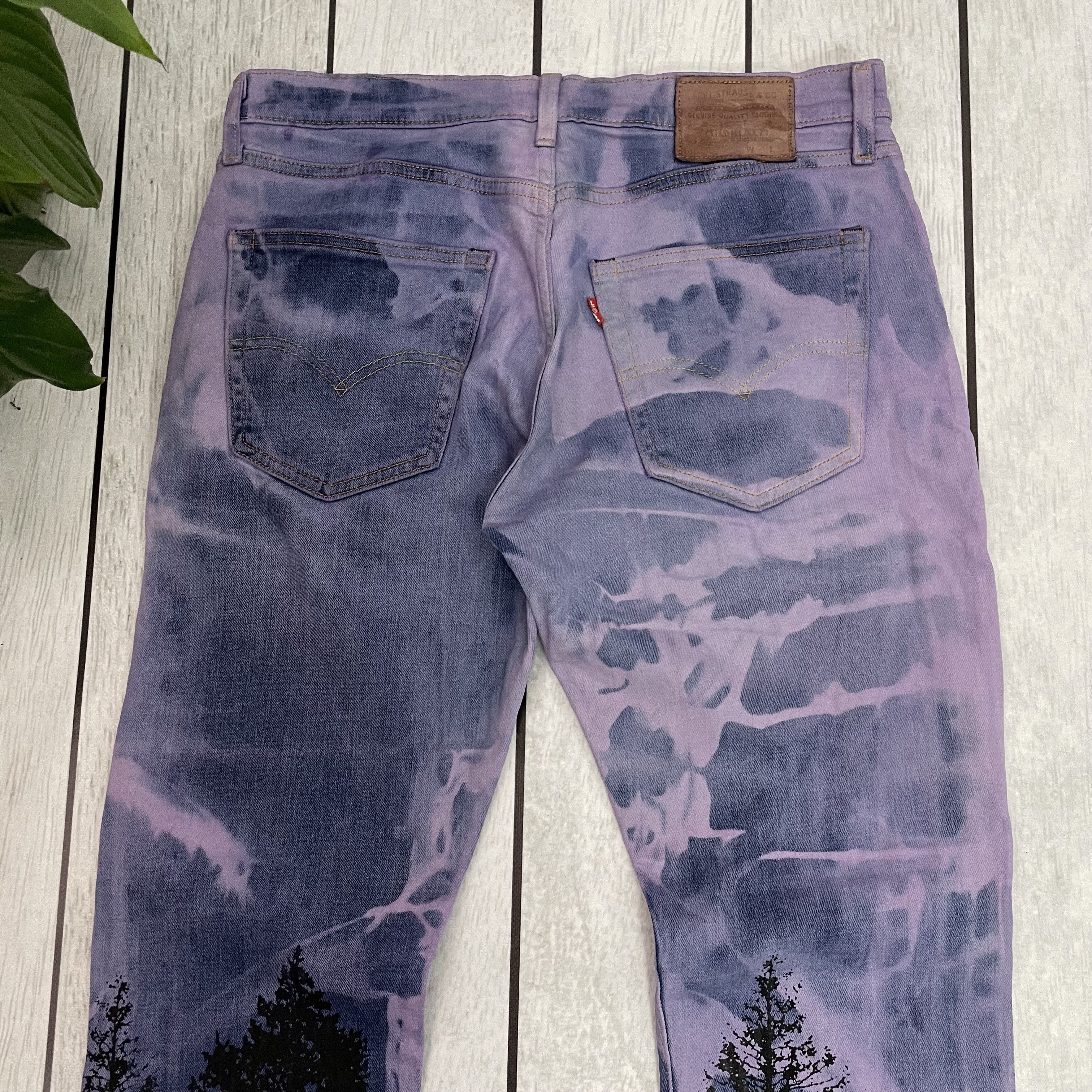 Levi's Custom Reworked Levi's streetwear 1of1 Mystery forest ART Size US 31 - 15 Thumbnail
