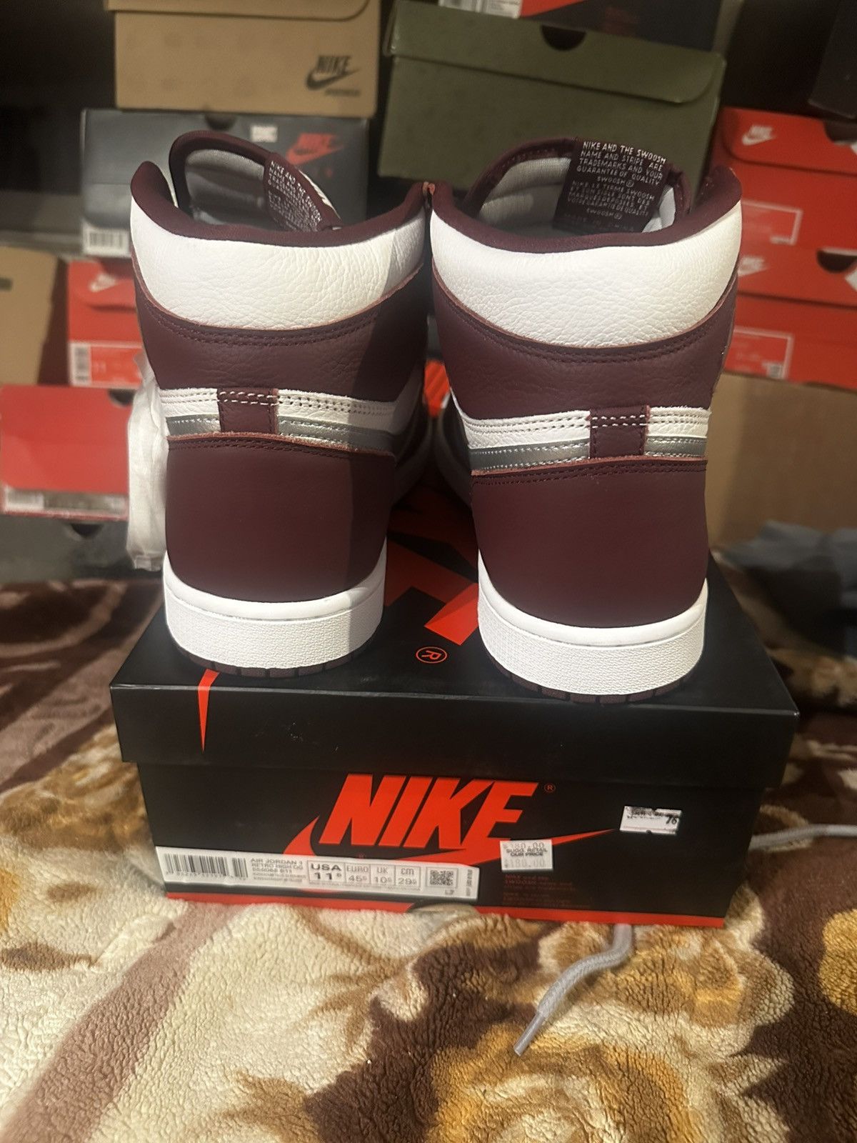 Nike Air Jordan 1 retro high OG ‘Bordeaux’ Size US 11.5 / EU 44-45 - 7 Thumbnail