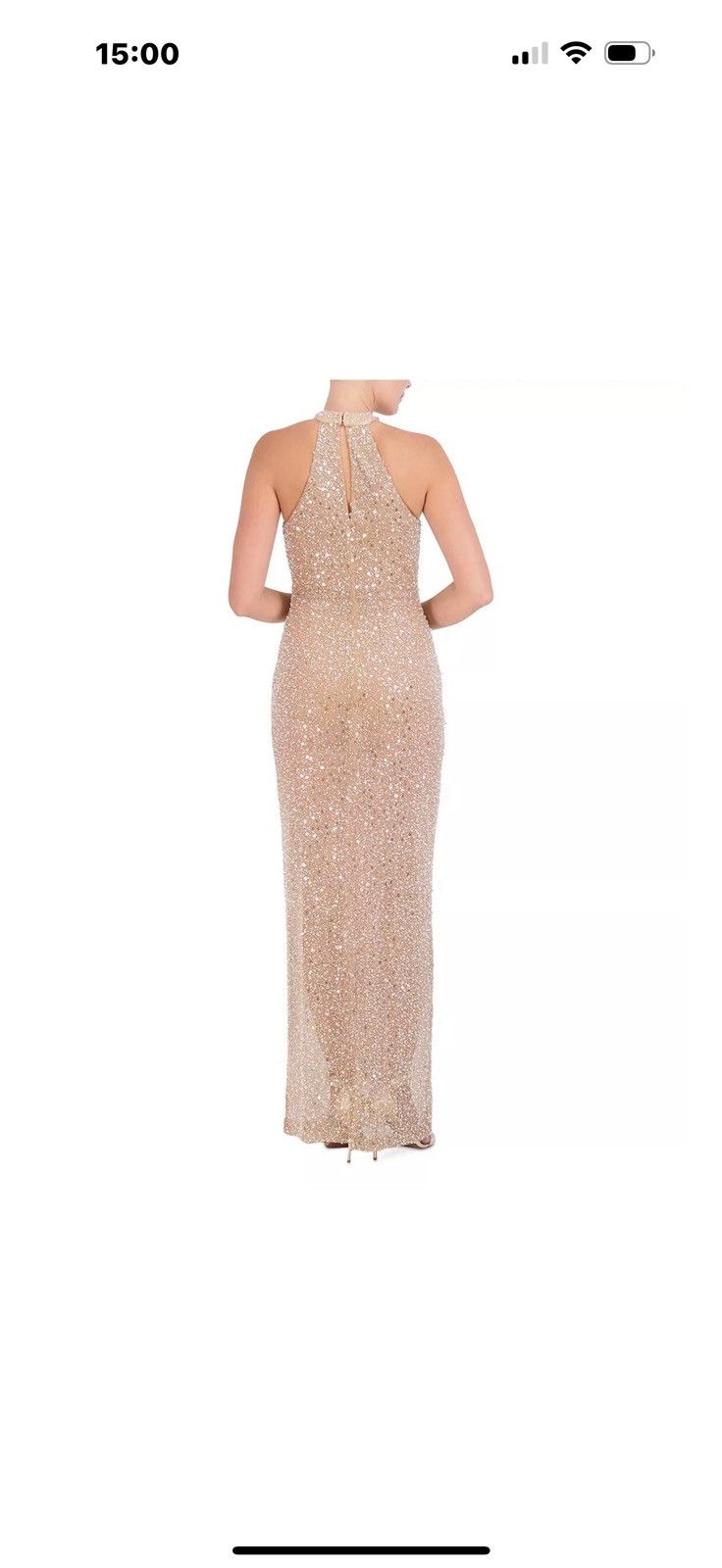 Bcbgmaxazria BCBGMAXAZRIA Jules Beaded Semi-Sheer Halter Gown Size XS / US 0-2 / IT 36-38 - 11 Thumbnail