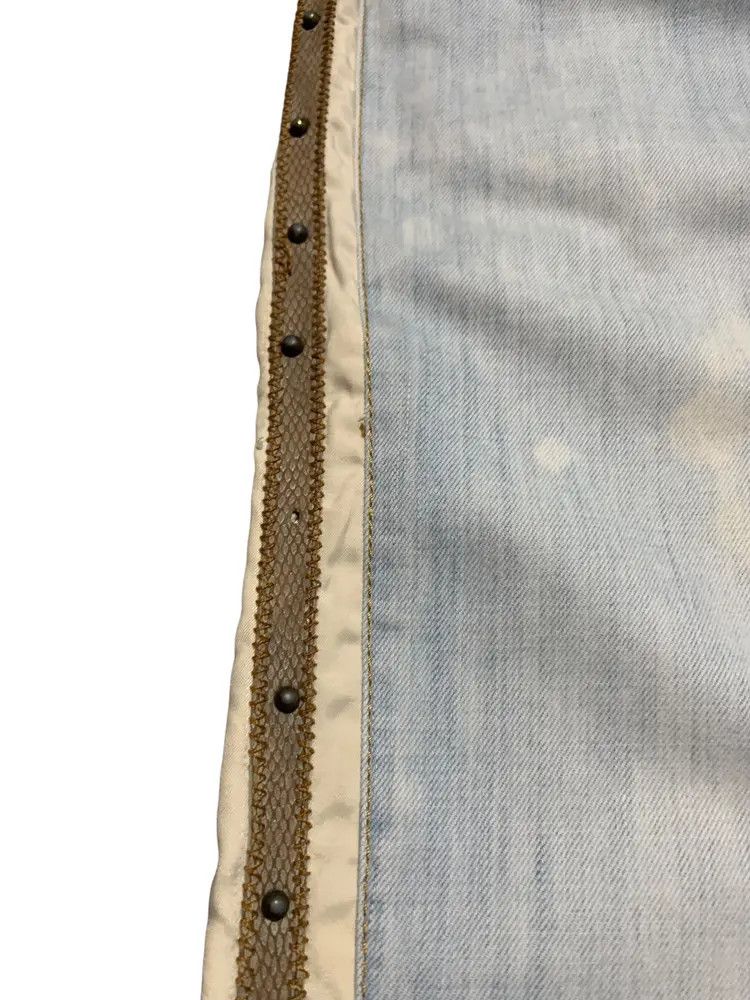 Just Cavalli Vintage Cavalli studded punk leather taped snake skin denim Size US 31 - 8 Thumbnail