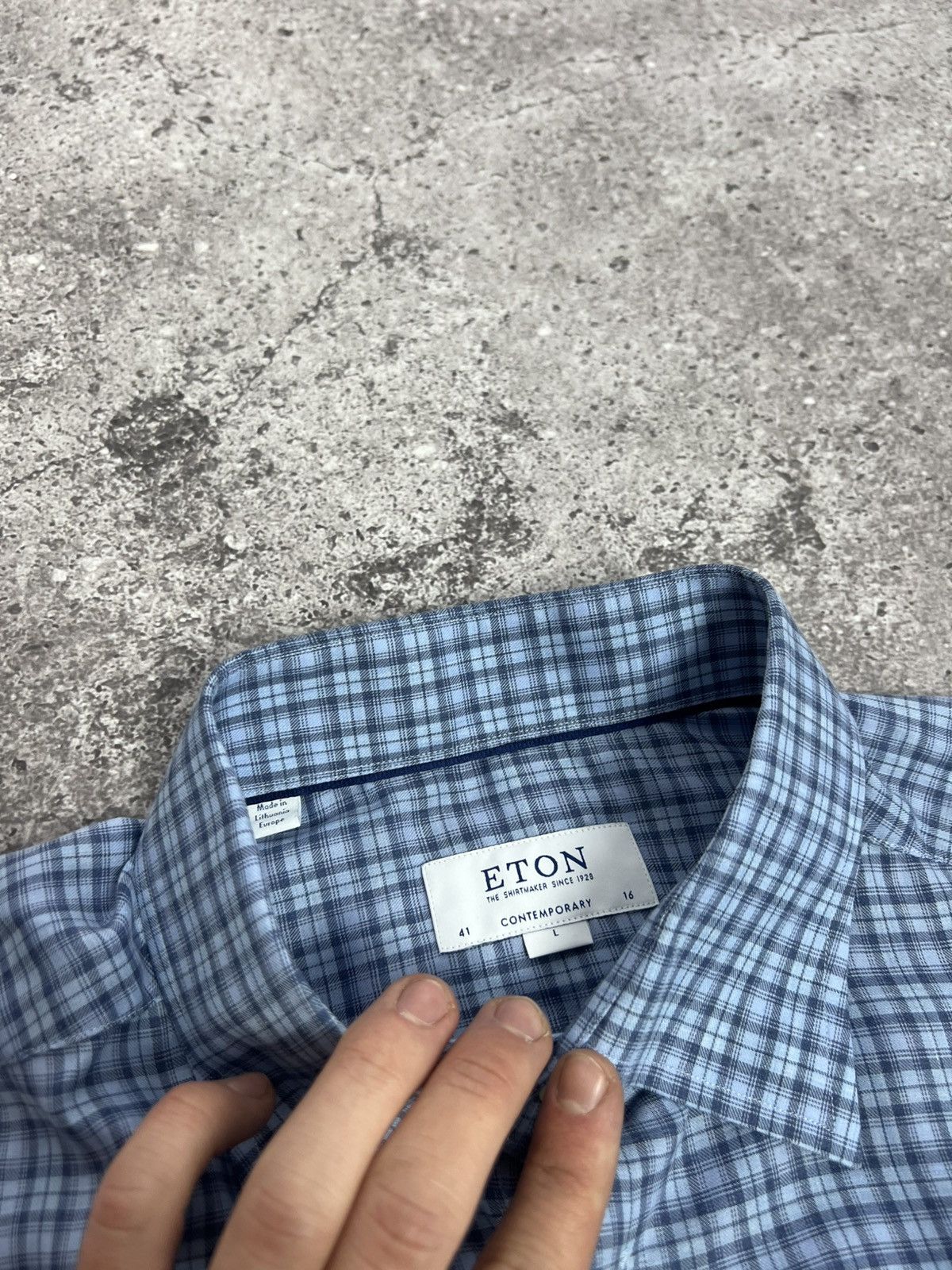 Eton ETON Men's Check Shirt Long Sleeve Button Up Size US L / EU 52-54 / 3 - 9 Thumbnail