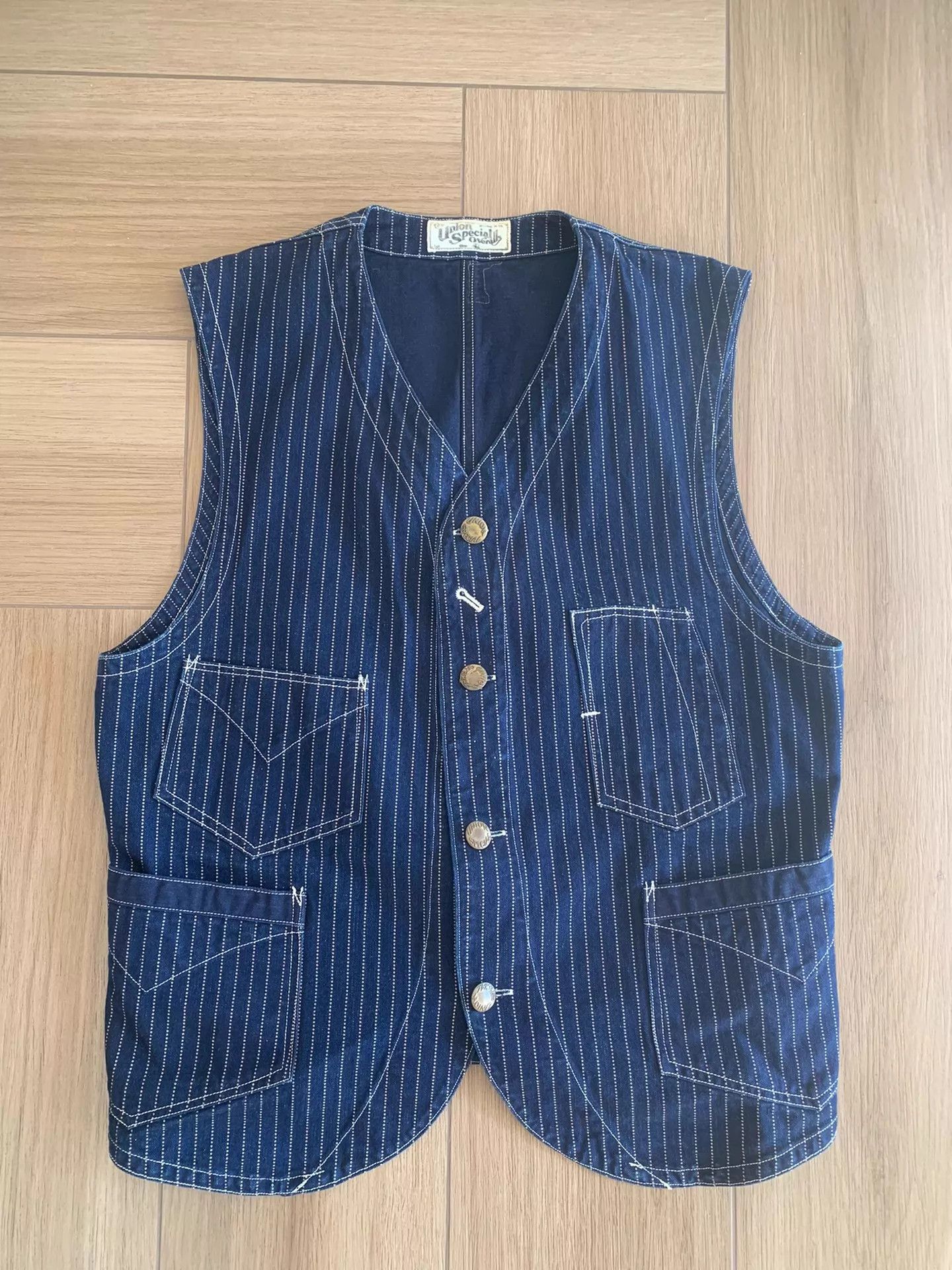 Freewheelers FREEWHEELERS Dot Discharge Stripe WABASH Vest 42 Size US XS / EU 42 / 0 - 1 Thumbnail