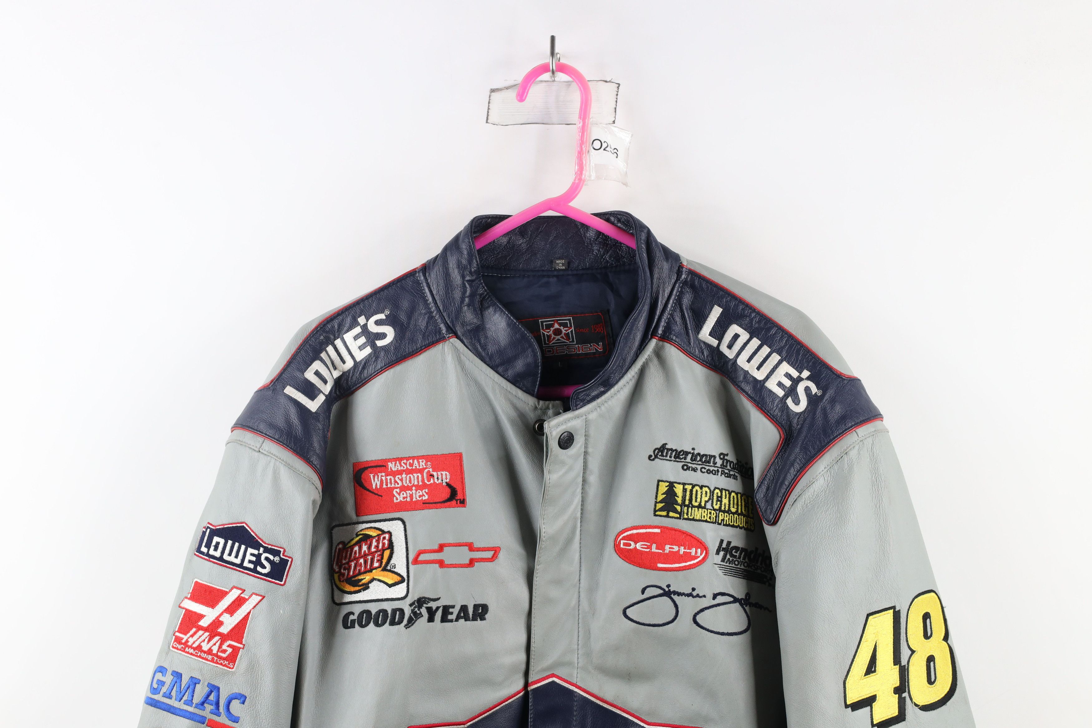 Vintage Vintage NASCAR Leather Jimmie Johnson Pit Crew Racing Jacket Size US L / EU 52-54 / 3 - 2 Thumbnail