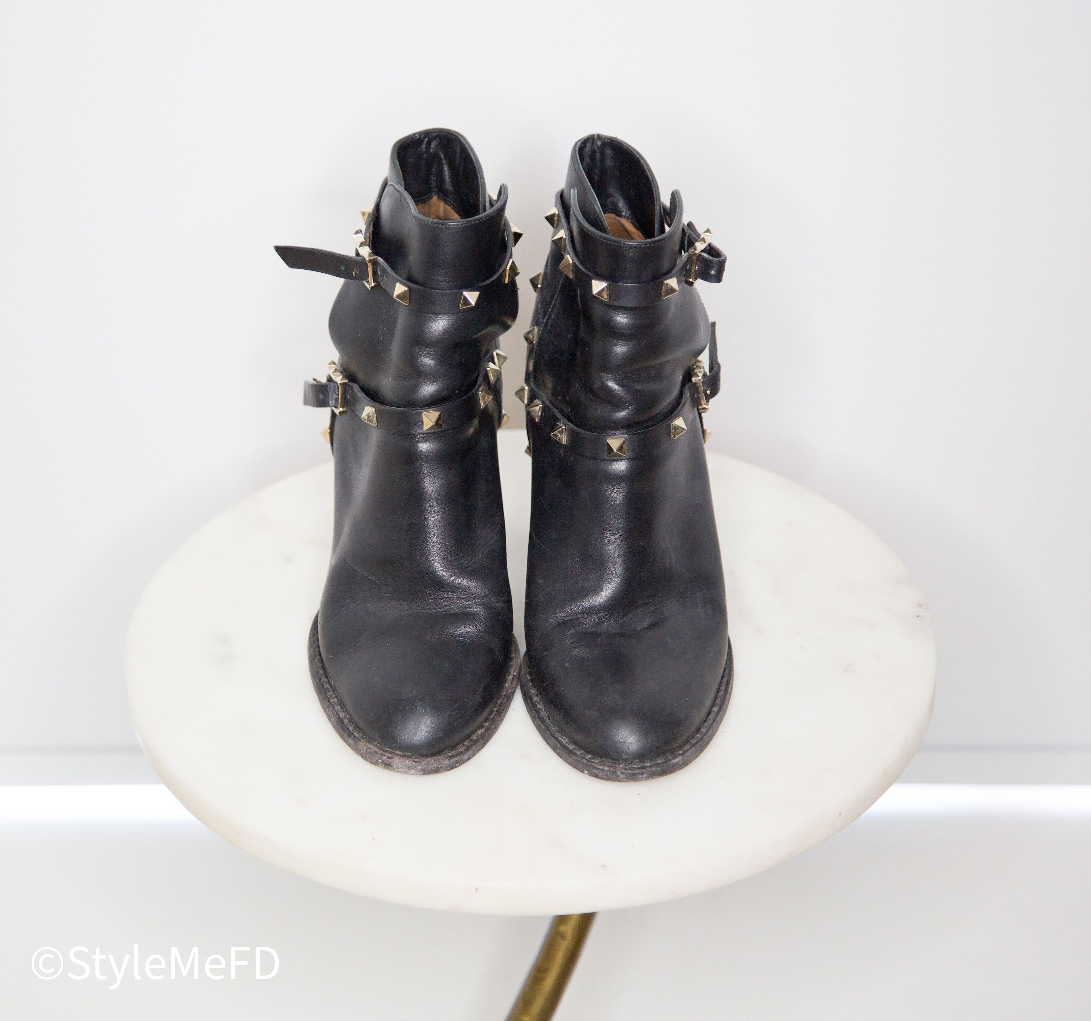Valentino Valentino Rockstud Accents Leather Moto Boots Size US 9 / IT 39 - 2 Thumbnail