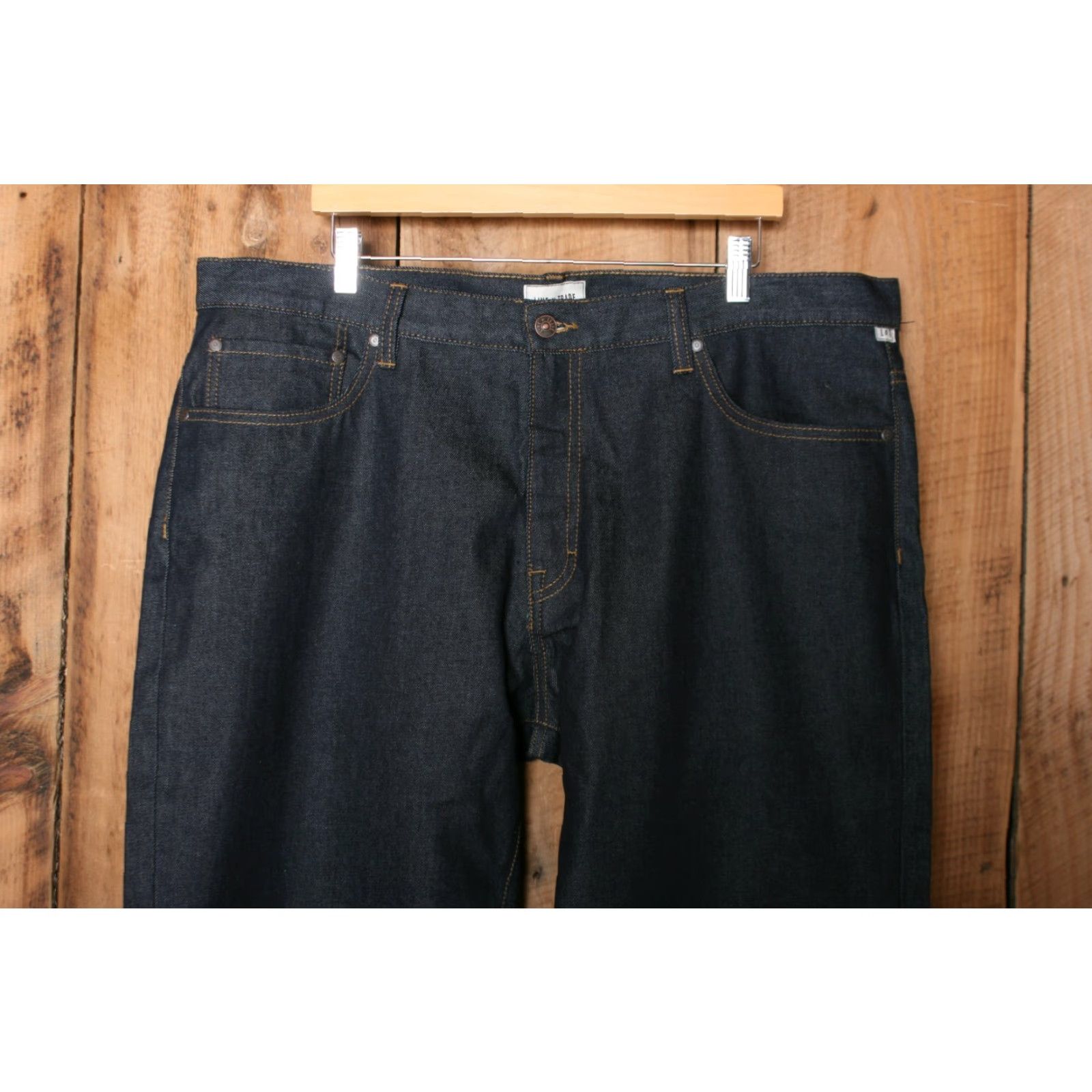 Denime LINE OF TRADE Bespoke Post Straight Leg Denim Jeans Mens 42x34 Blue Cotton Cotton Blend Zip Dark Wash 34 Inseam Jeans Size US 42 / EU 58 - 3 Thumbnail