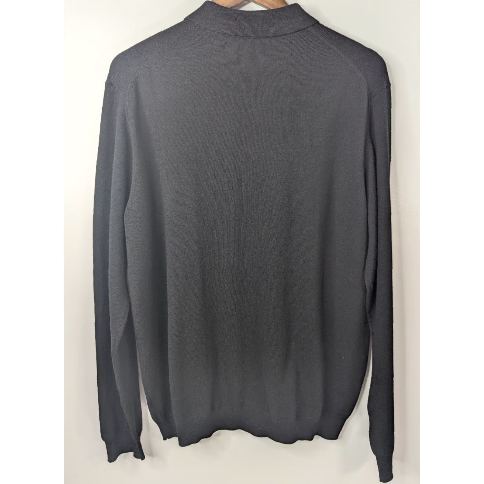 Pronto Uomo VINTAGE Pronto Uomo Extra Fine Merino Wool Long Sleeve Polo Sweater Mens XL Black Preppy Size US XL / EU 56 / 4 - 4 Thumbnail