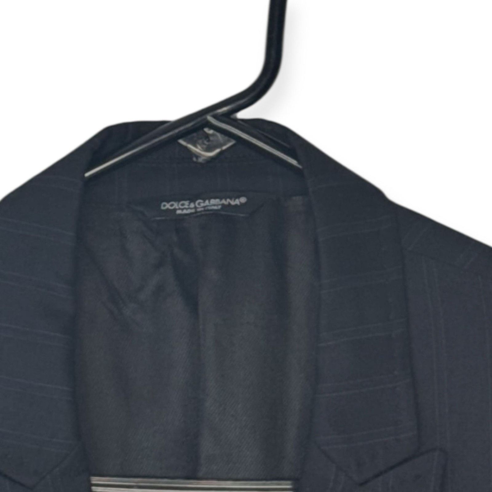 Dolce & Gabbana Dolce & Gabbana Men's Black Pinstripe Wool Suit Jacket Size 40R - 2 Thumbnail
