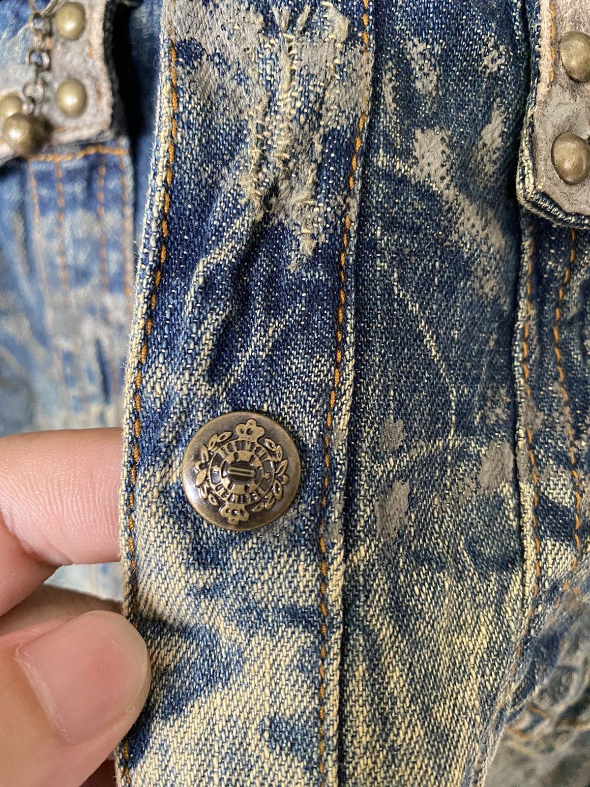 In The Attic Distressed mud wash zipper hoodie Punk button up Size US M / EU 48-50 / 2 - 9 Thumbnail