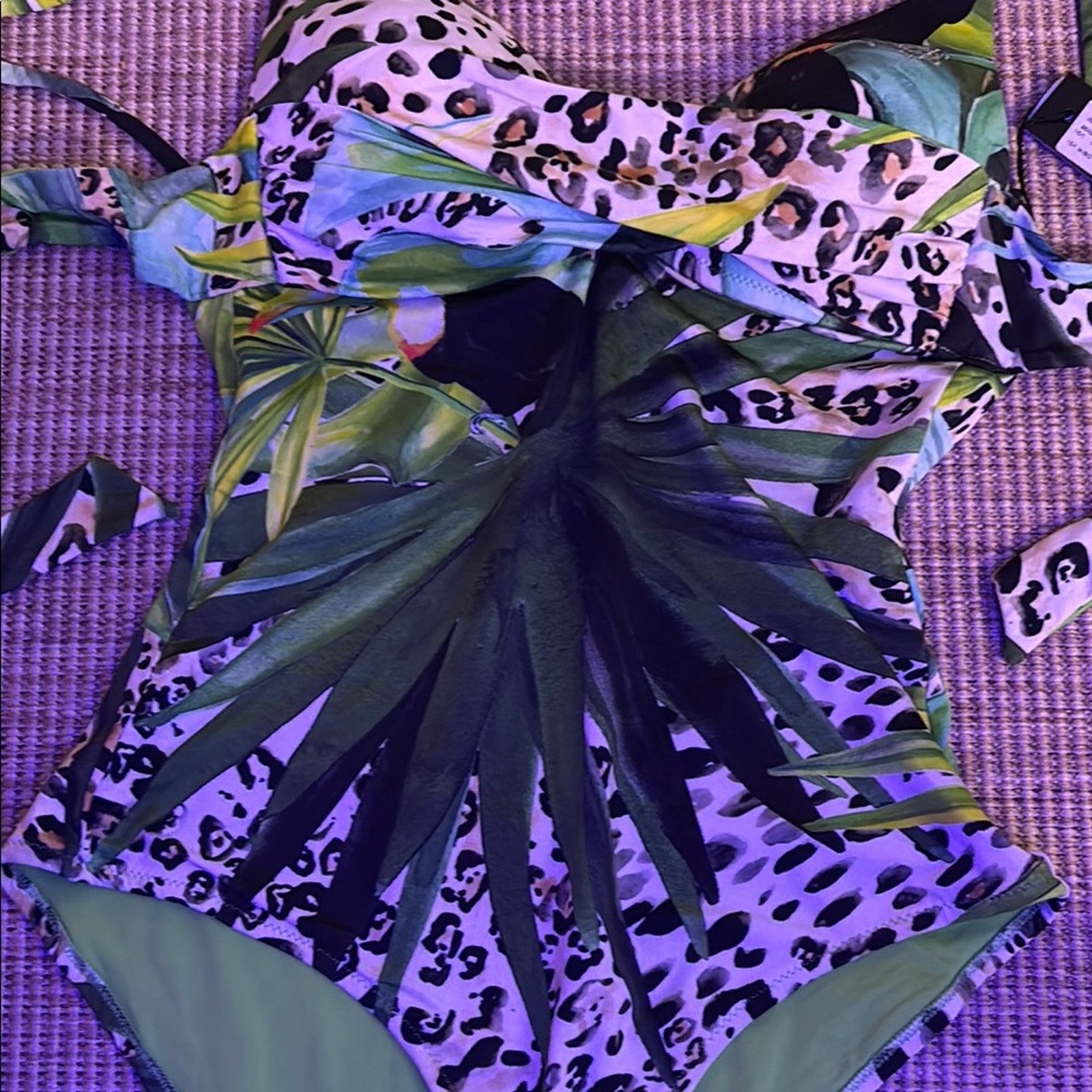 Blumarine NWT Blumarine Green Black Bikini Leopard Green Nature Size S Size ONE SIZE - 5 Thumbnail