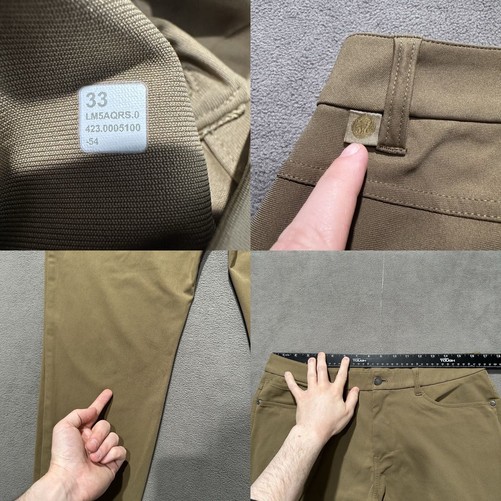 Lululemon Lululemon Pants Mens 33 Beige ABC Slim Fit Pocket 33x26 Tan Warpstreme GUC Size US 33 - 8 Thumbnail