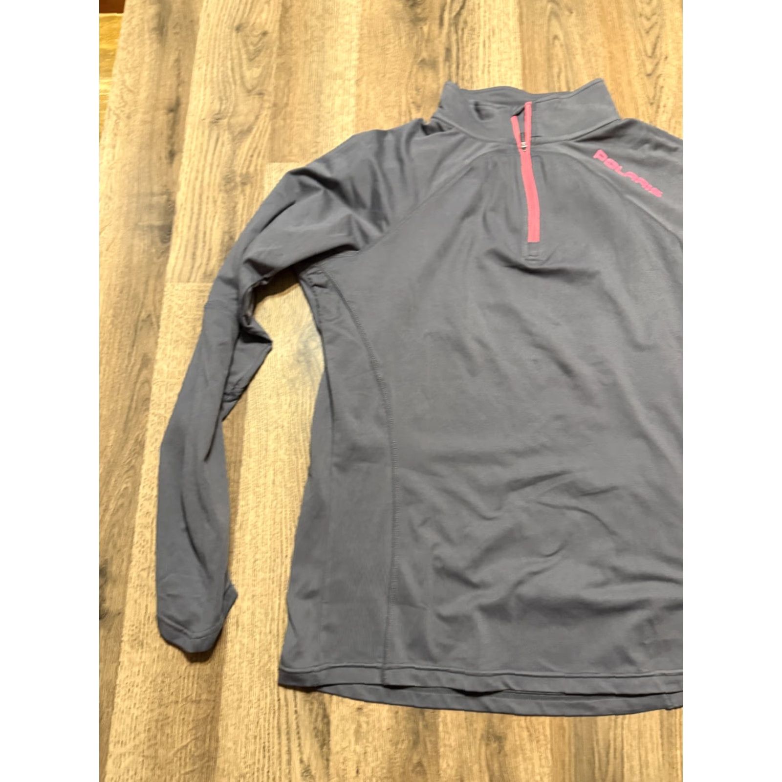 Vintage Polaris Shirt Women’s Large Gray Pink Long Sleeve Quarter Zipper T-Shirt Vintage: No Size L / US 10 / IT 46 - 4 Thumbnail