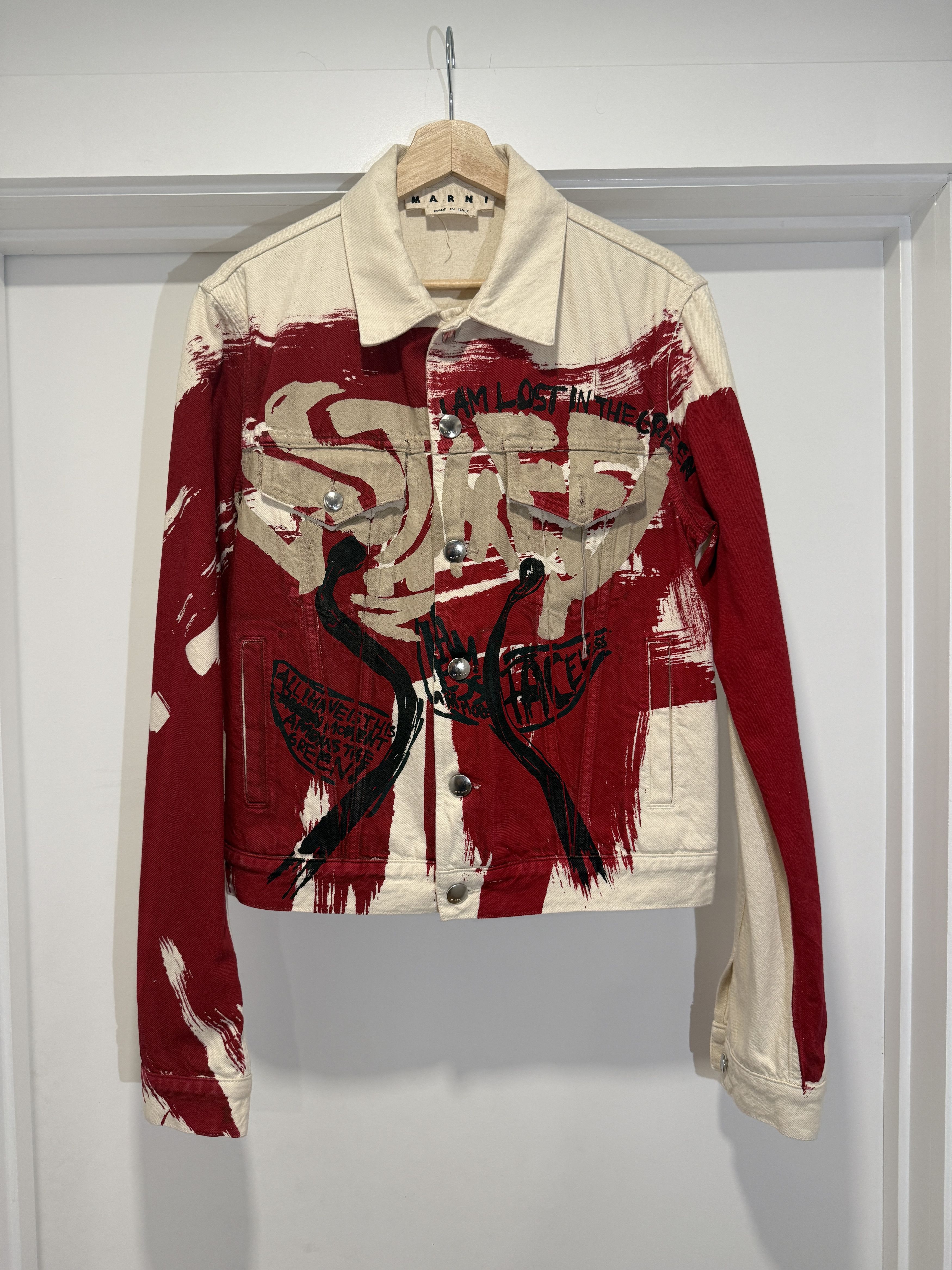 Marni Painted Denim Jacket Size US M / EU 48-50 / 2 - 1 Thumbnail