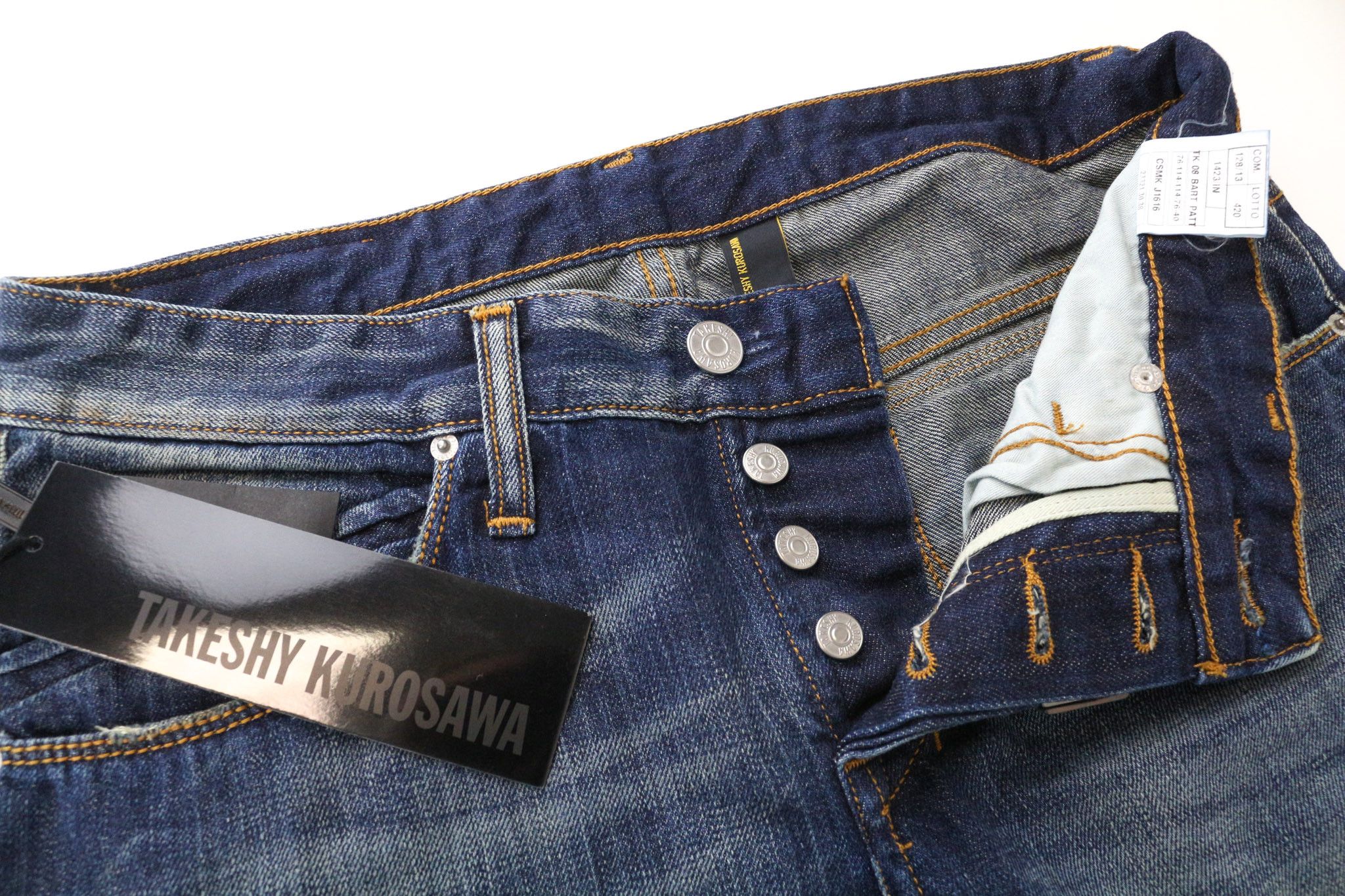 Takeshy Kurosawa W32 Blue Cotton Distressed Jeans 76269 Size US 32 / EU 48 - 3 Thumbnail