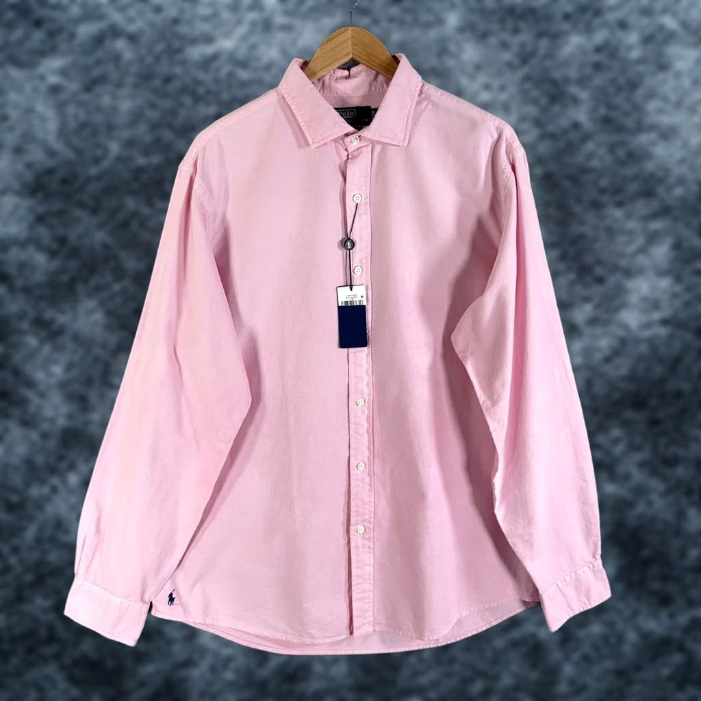 Polo Ralph Lauren Polo Ralph Lauren Shirt Mens 2XL Custom Fit Oxford Long Sleeve Sport Pony Logo Pink Size US XXL / EU 58 / 5 - 1 Thumbnail