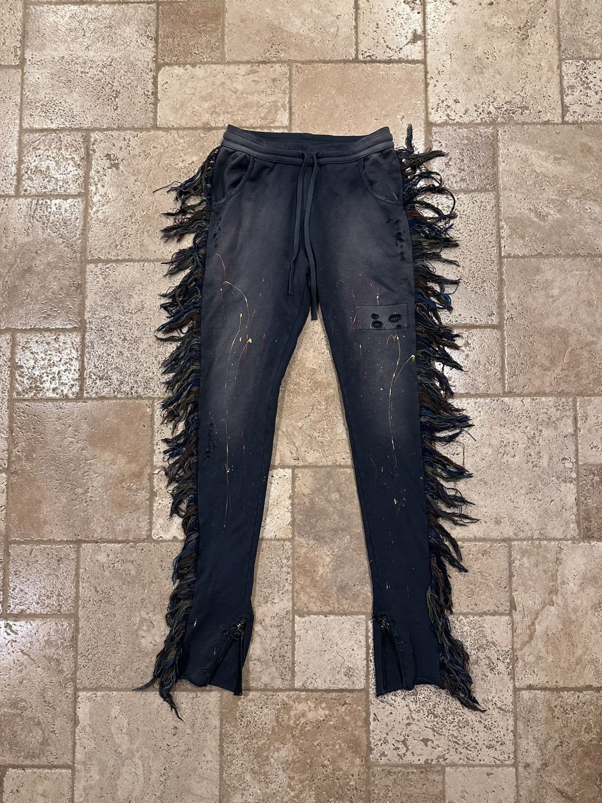 Alchemist Alchemist Fringe Trim Rider Woven Vintage Wash Sweatpants Size US 32 / EU 48 - 1 Thumbnail