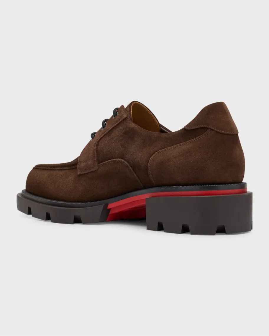 Christian Louboutin o1s1wg111024 Suede Derby Shoes in Brown Size US 12 / EU 45 - 3 Thumbnail