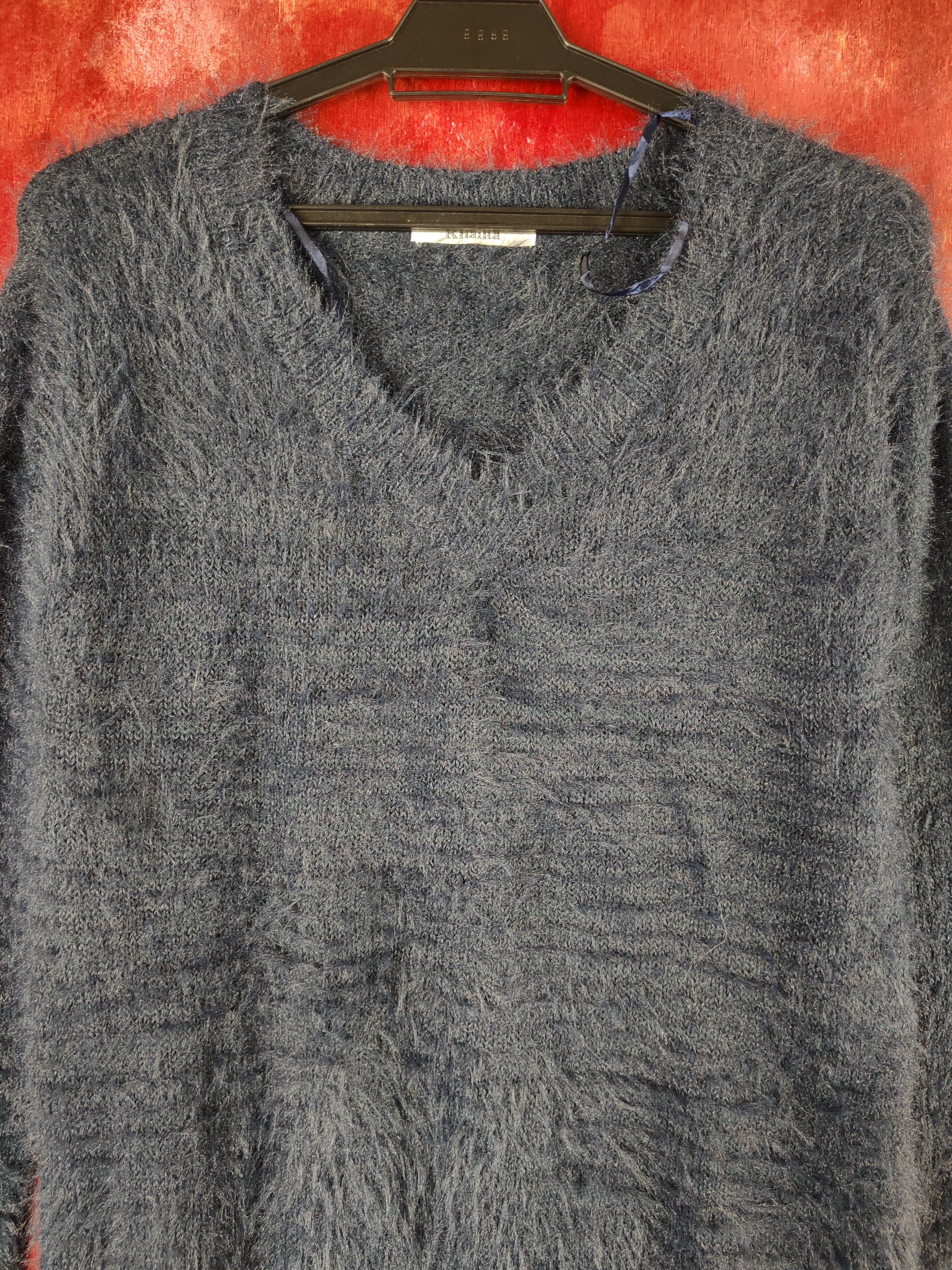 Japanese Brand × Vintage Vintage Khalita Navy Fur Mohair Knitwear like krisvanassche Size M / US 6-8 / IT 42-44 - 2 Thumbnail