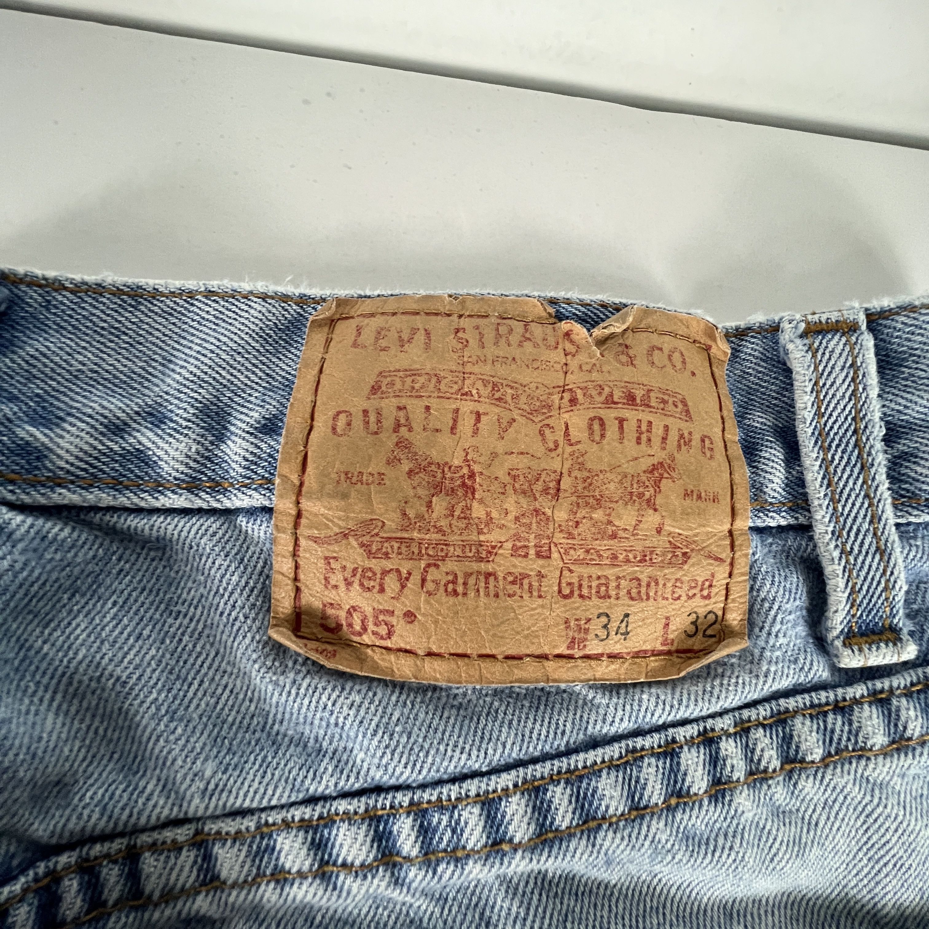 Levi's × Vintage Y2K Levi's Jeans 505 Straight Blue Faded Grunge Cotton Denim Size US 33 - 15 Thumbnail