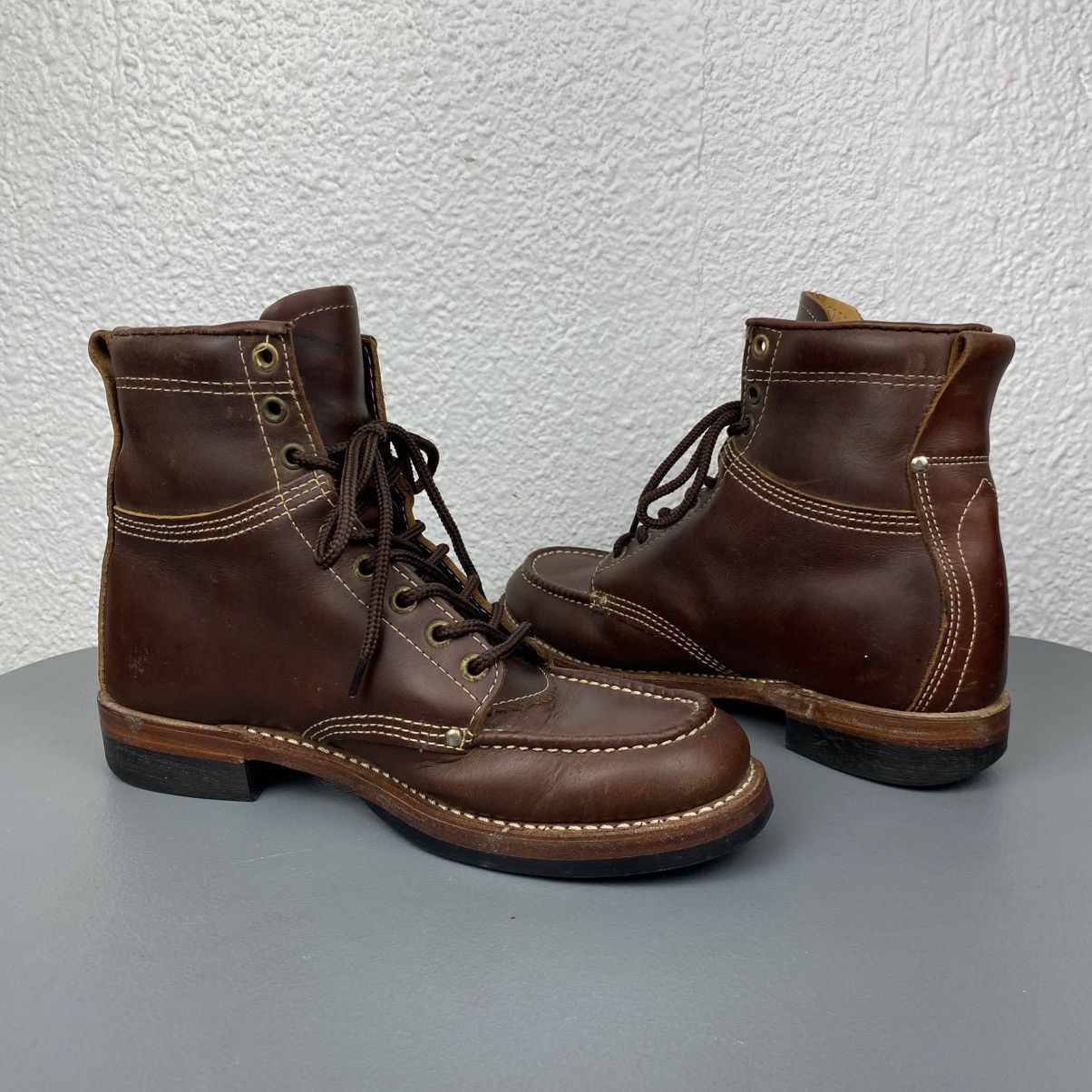 RRL Ralph Lauren Brunel Leather Work Boots Size US 7 / EU 40 - 3 Thumbnail