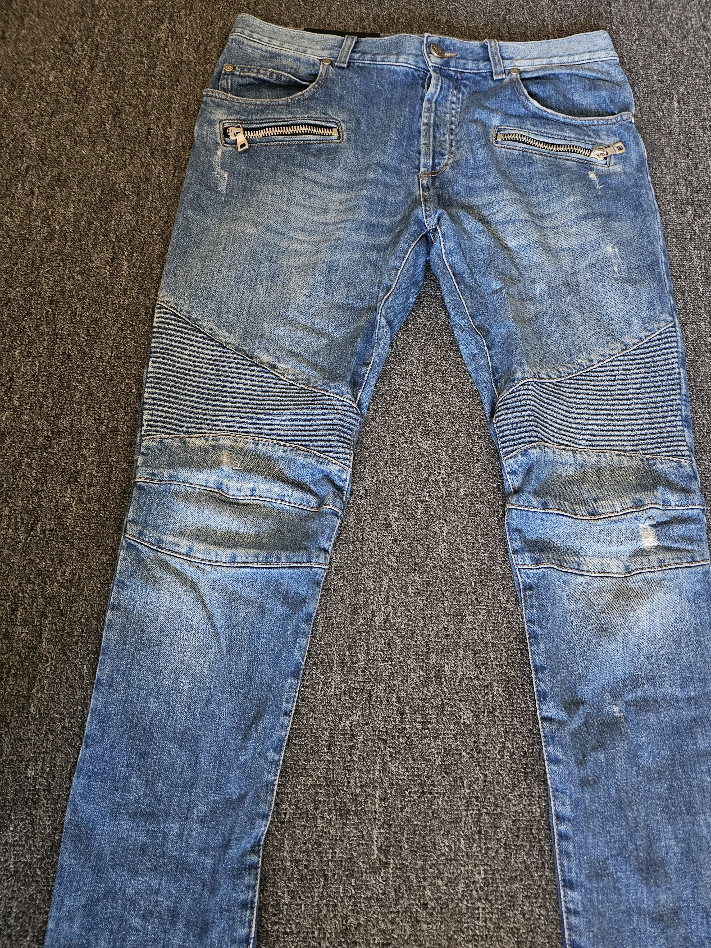 Balmain Blamian Men's Biker Blue Size 32 Size US 32 / EU 48 - 2 Thumbnail